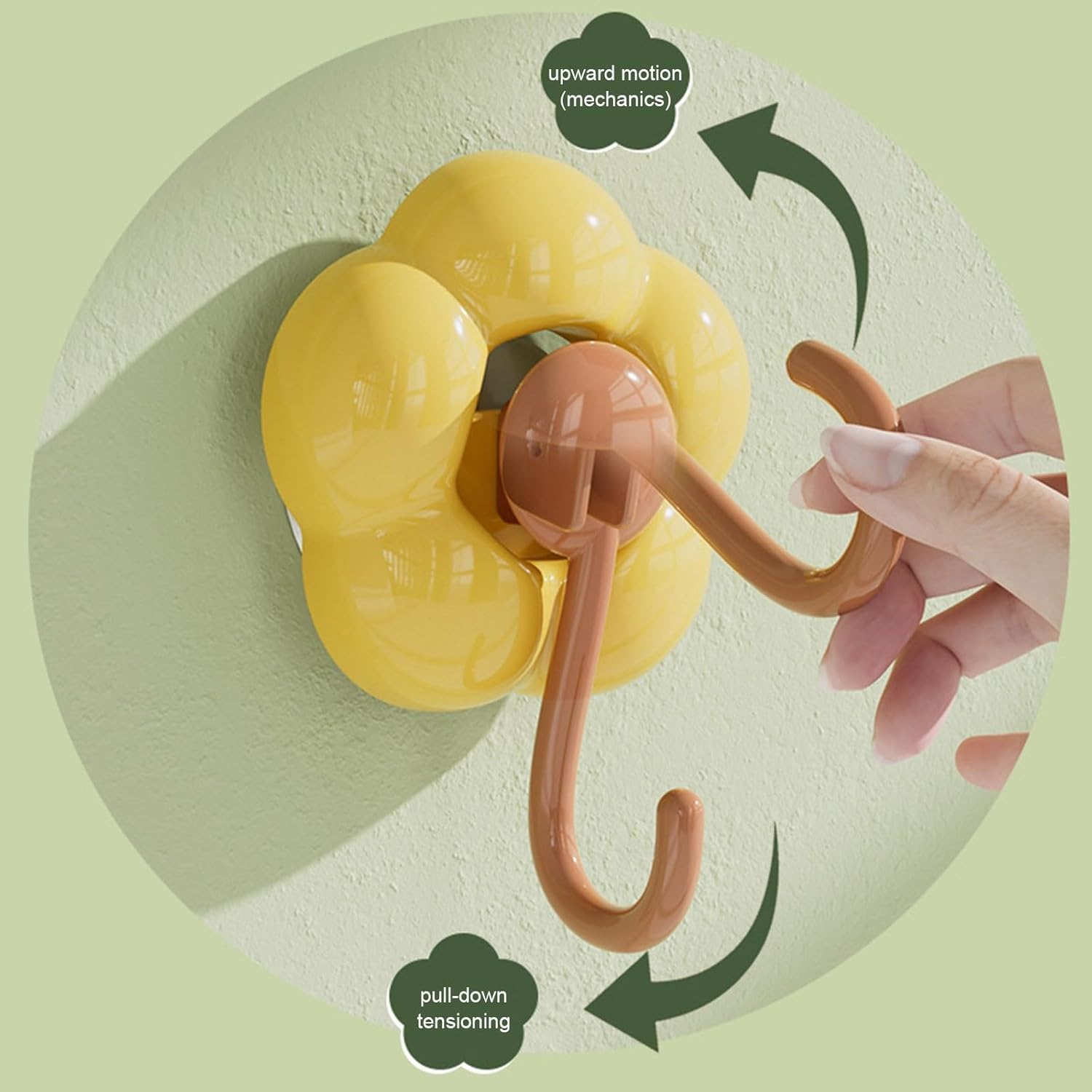 Niaviben Sunflower Suction Cup Hooks - Green One Size