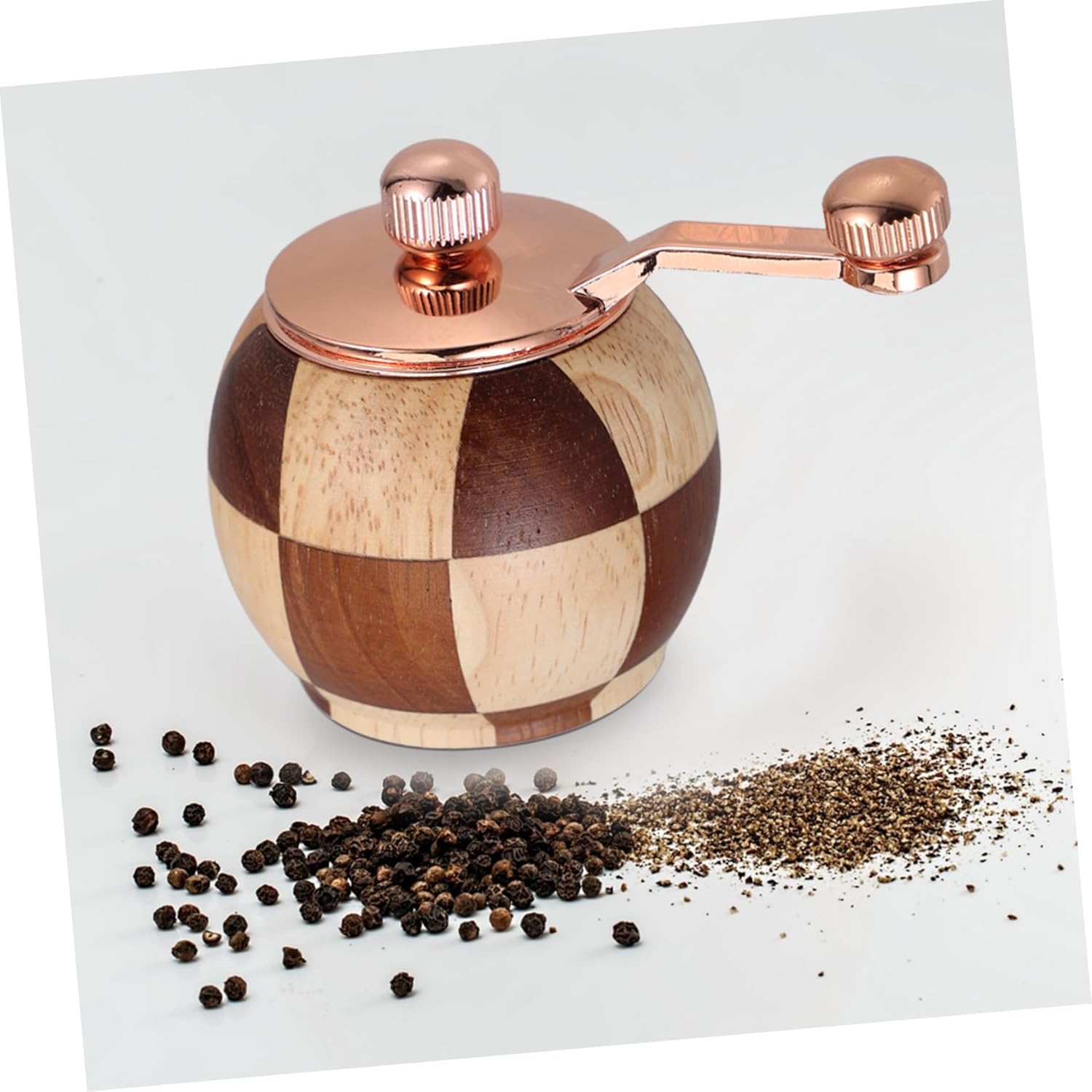PRETYZOOM Wooden Pepper and Salt Grinder Set Hand Crank