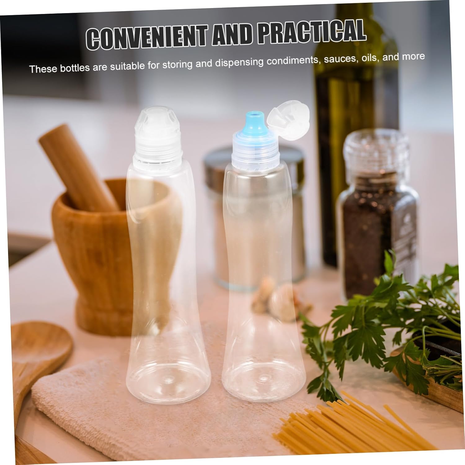 SOLUSTRE 4-Piece Condiment Squeeze Bottles Set