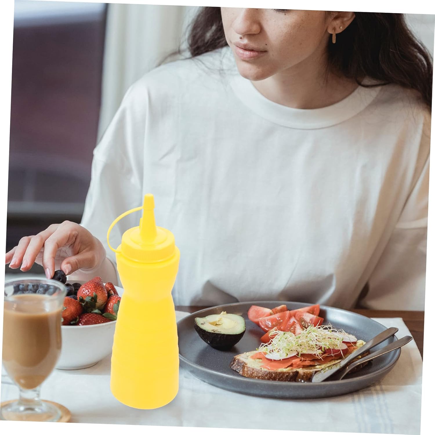 12oz 400ml Yellow Plastic Squeeze Bottles for Condiments