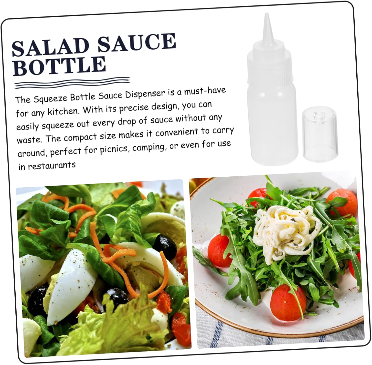 HOLIDYOYO 2pcs 30ml Condiment Squeeze Bottles