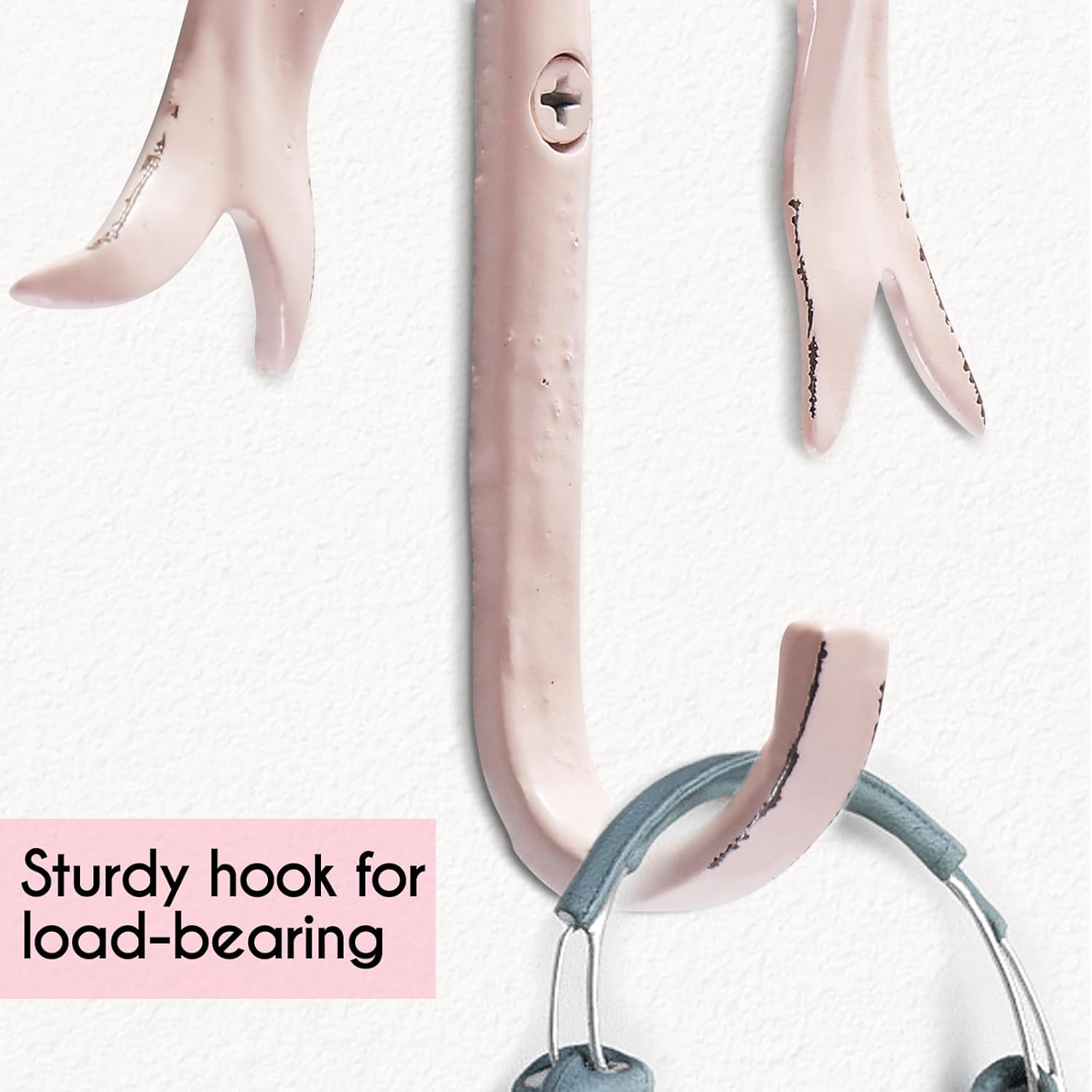 Bolifish Large Pink Bow Wall Hooks Set of 4 1