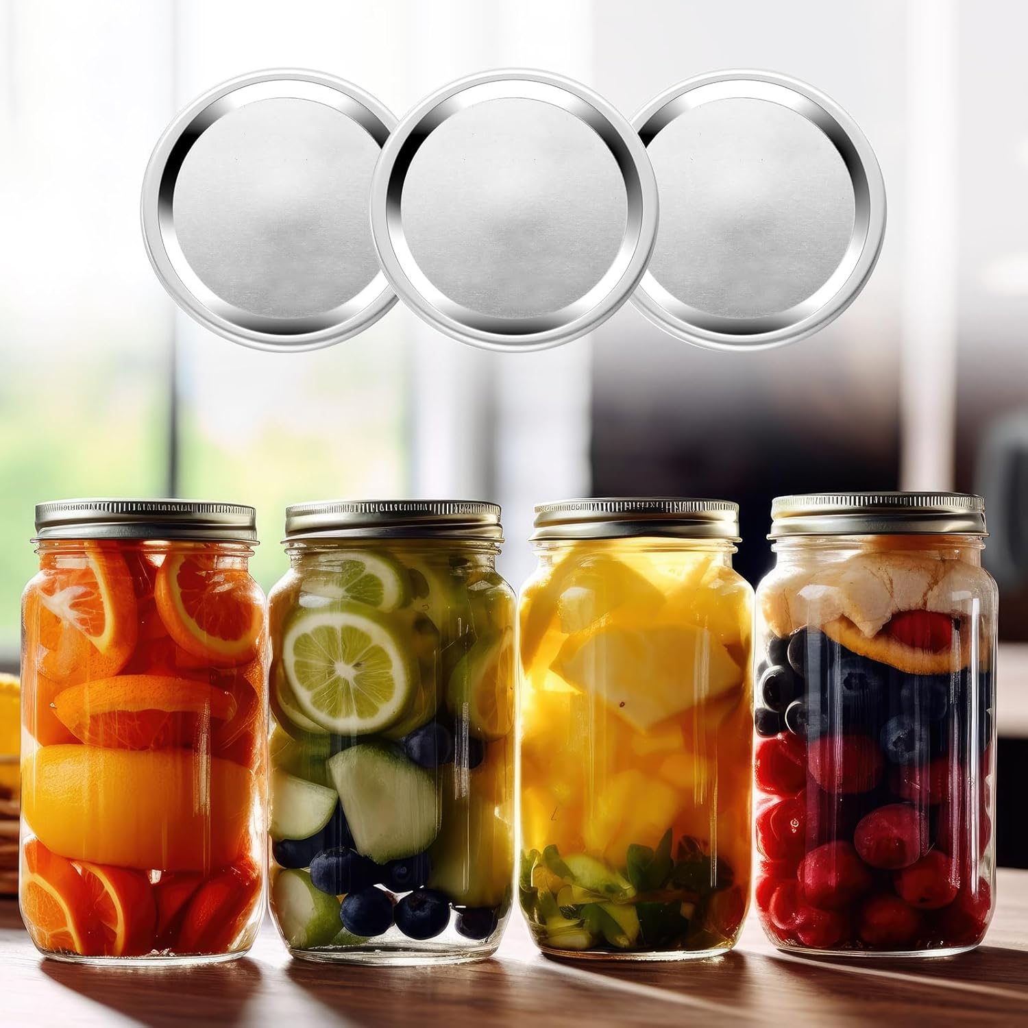Honeydak 500 Pcs Regular Mouth Canning Lids Airtight Reusable