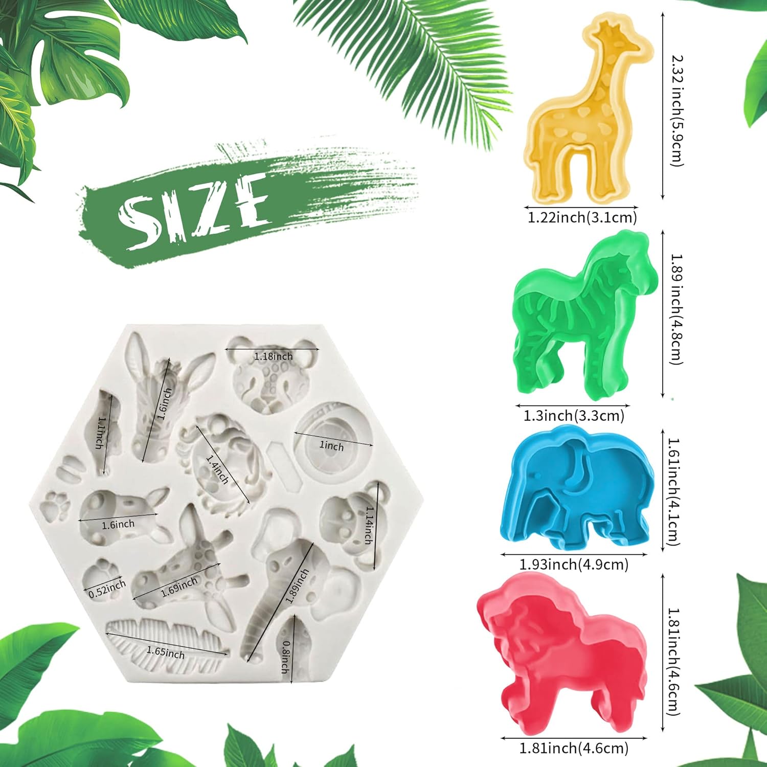 JeVenis Jungle Safari Animal Cake Mold Set 1