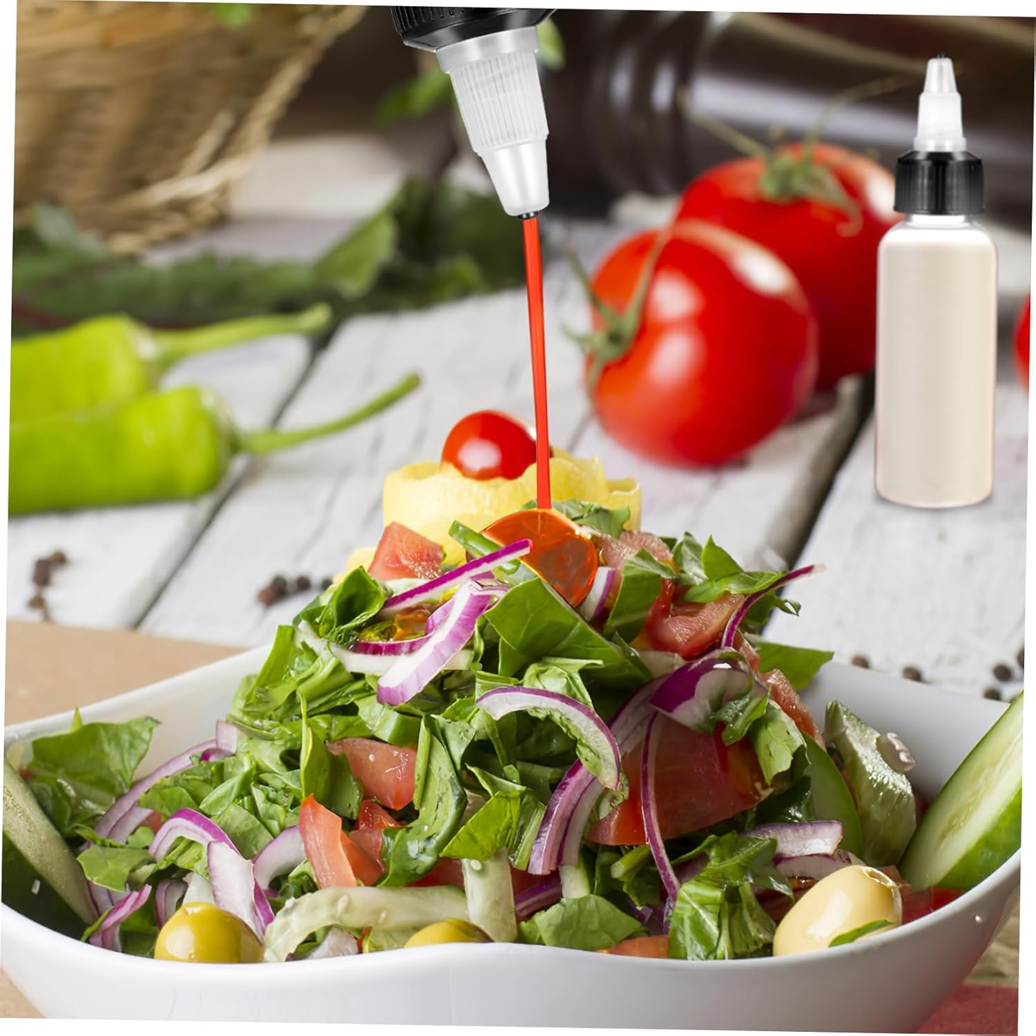 VINTORKY 12 Pack Refillable Salad Squeeze Bottles