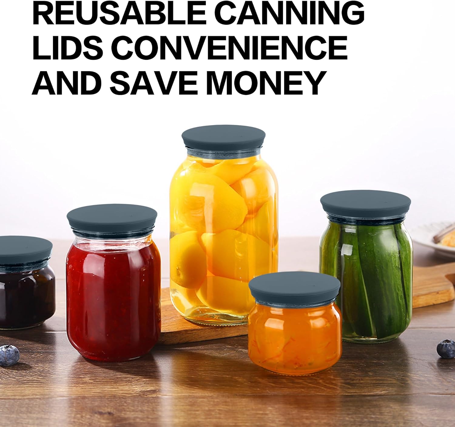 OKLGO Wide Mouth Canning Lids 2 Pack - Leak Proof Reusable
