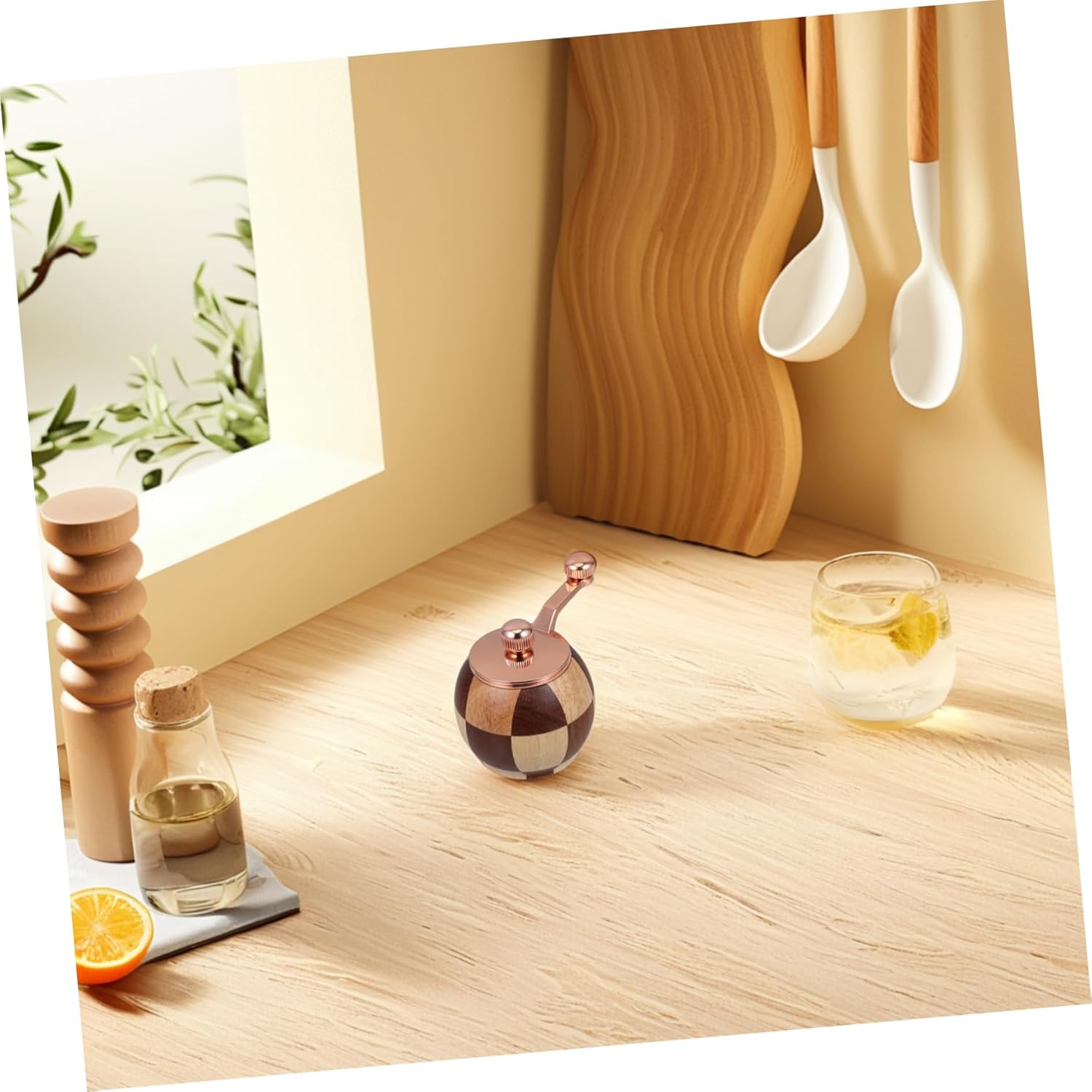 Unomor Hand Crank Wooden Salt and Pepper Grinder Set