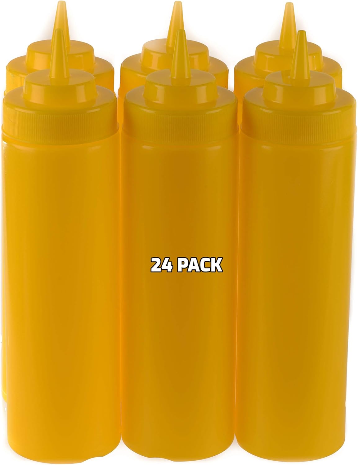 24 Pack 24 Oz Yellow Plastic Condiment Bottles