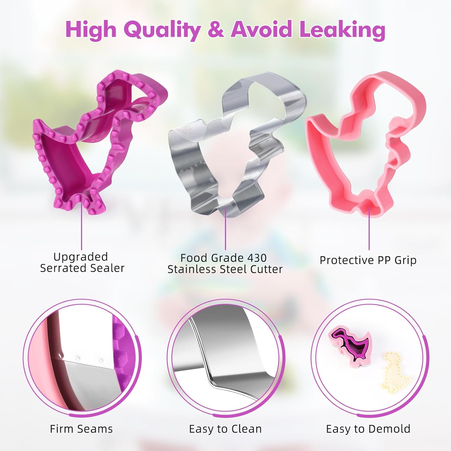NPET Dinosaur Sandwich Cutter and Sealer 10 Pcs