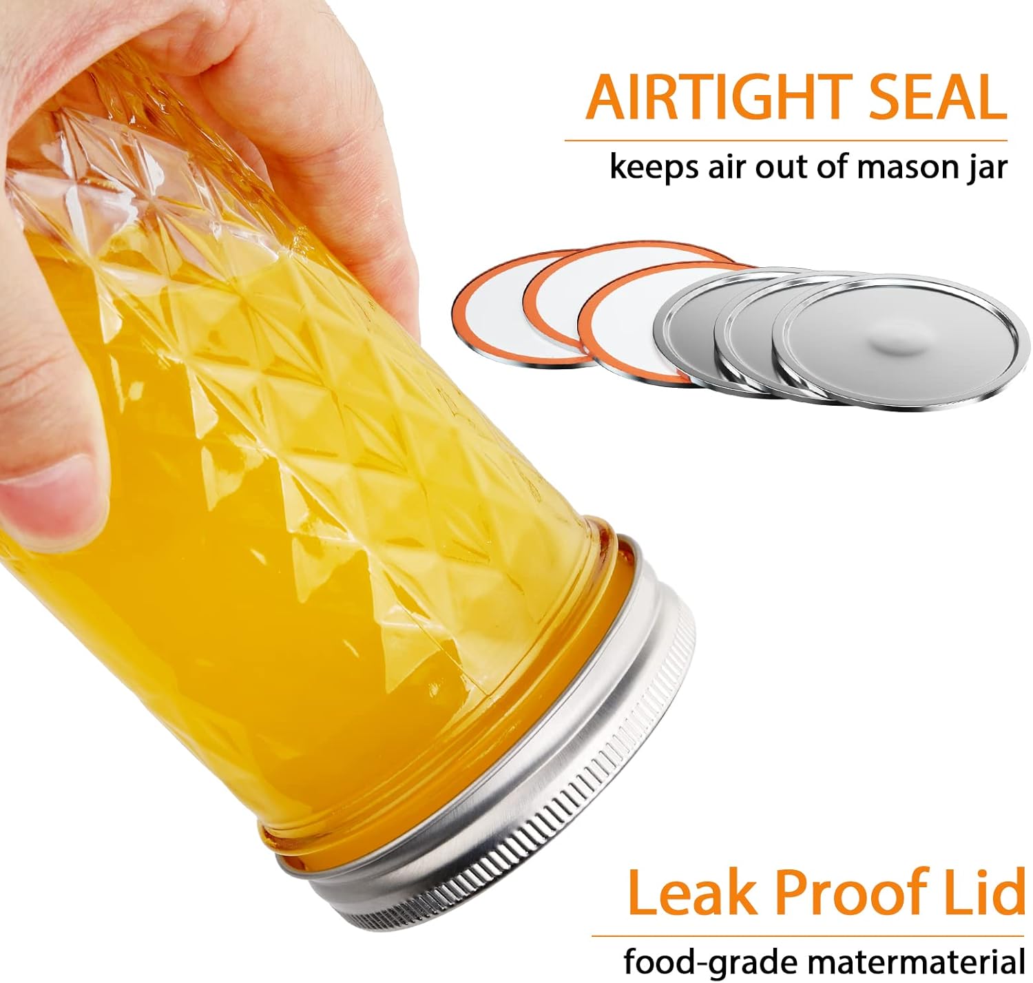 48Pcs Canning Rings and Lids Set for Mason Jars