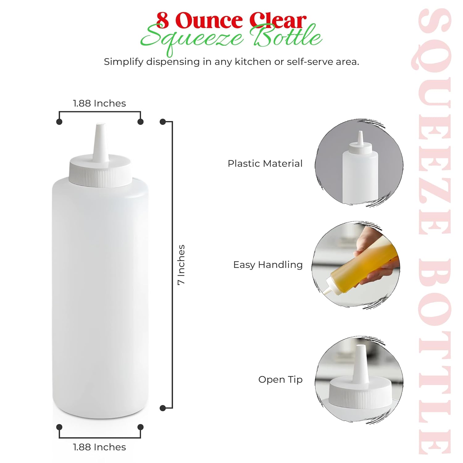OCS Parts 8 Ounce Clear Squeeze Bottle 1