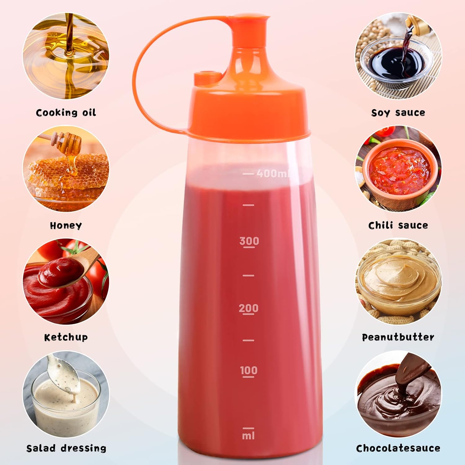 ZOOQUE 400ML 6-Piece Squeeze Bottle Set