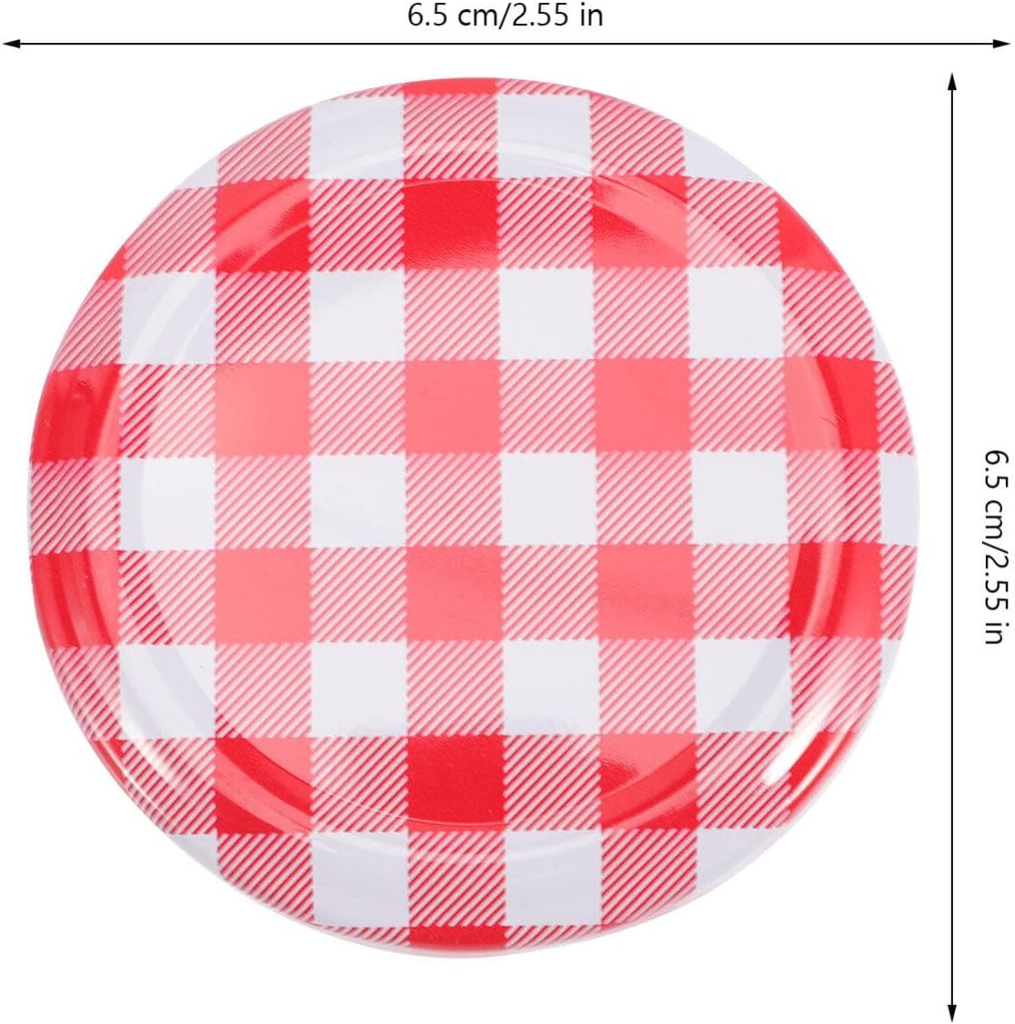 HOMSFOU 40pcs Mason Jar Lids with Checkered Design