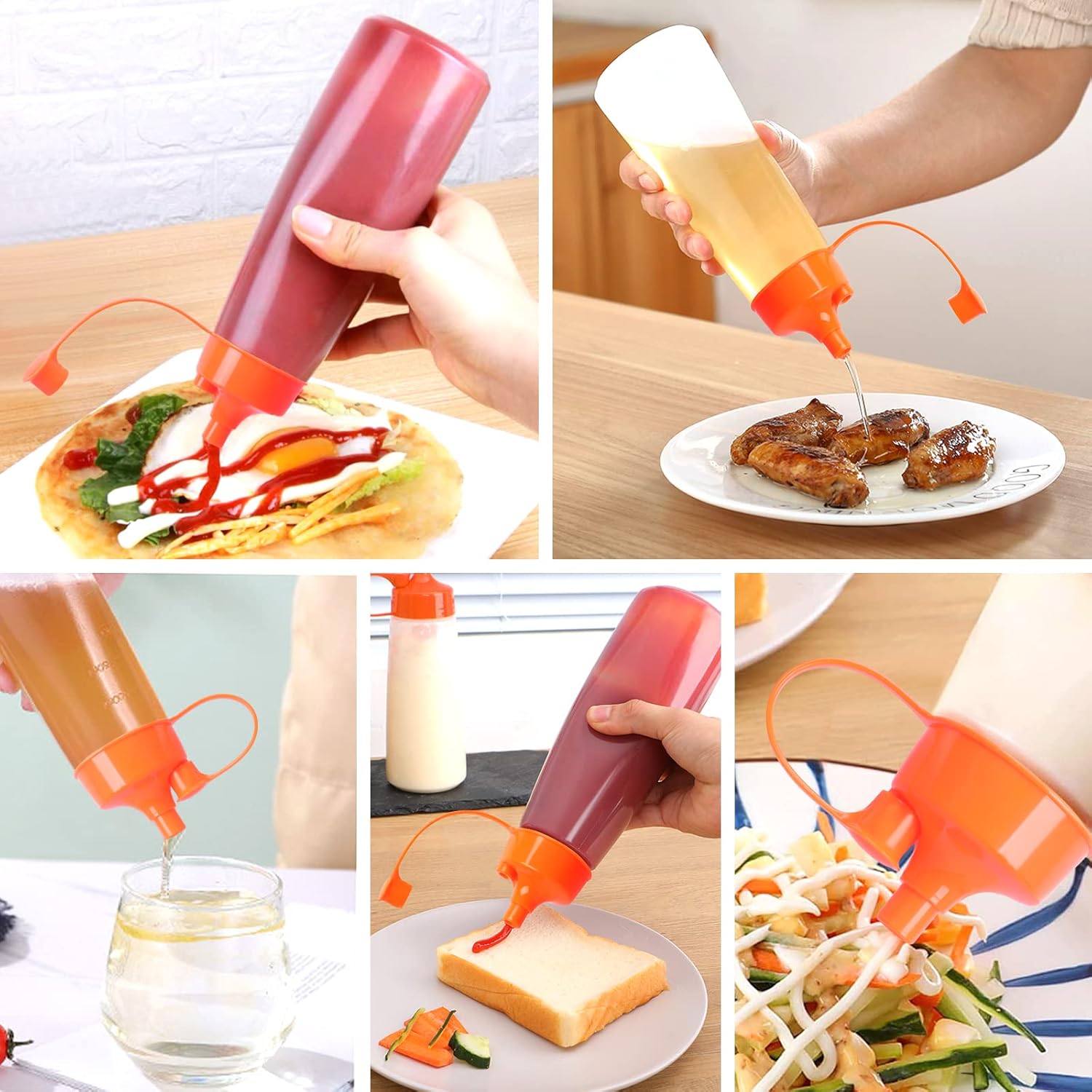 ZOOQUE 400ML 6-Piece Squeeze Bottle Set