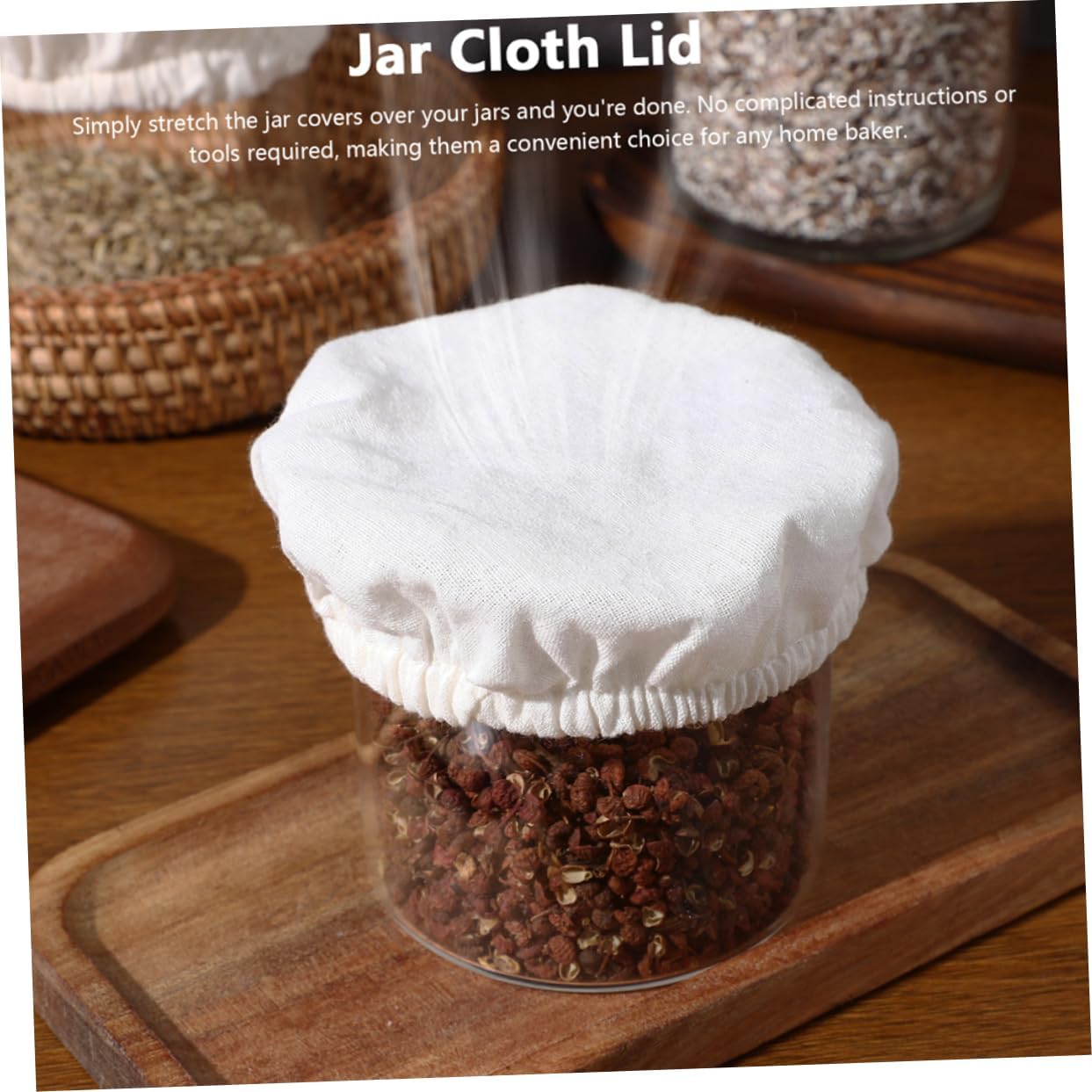 PRETYZOOM 4pcs Cotton Jar Lids for Canning Storage 1