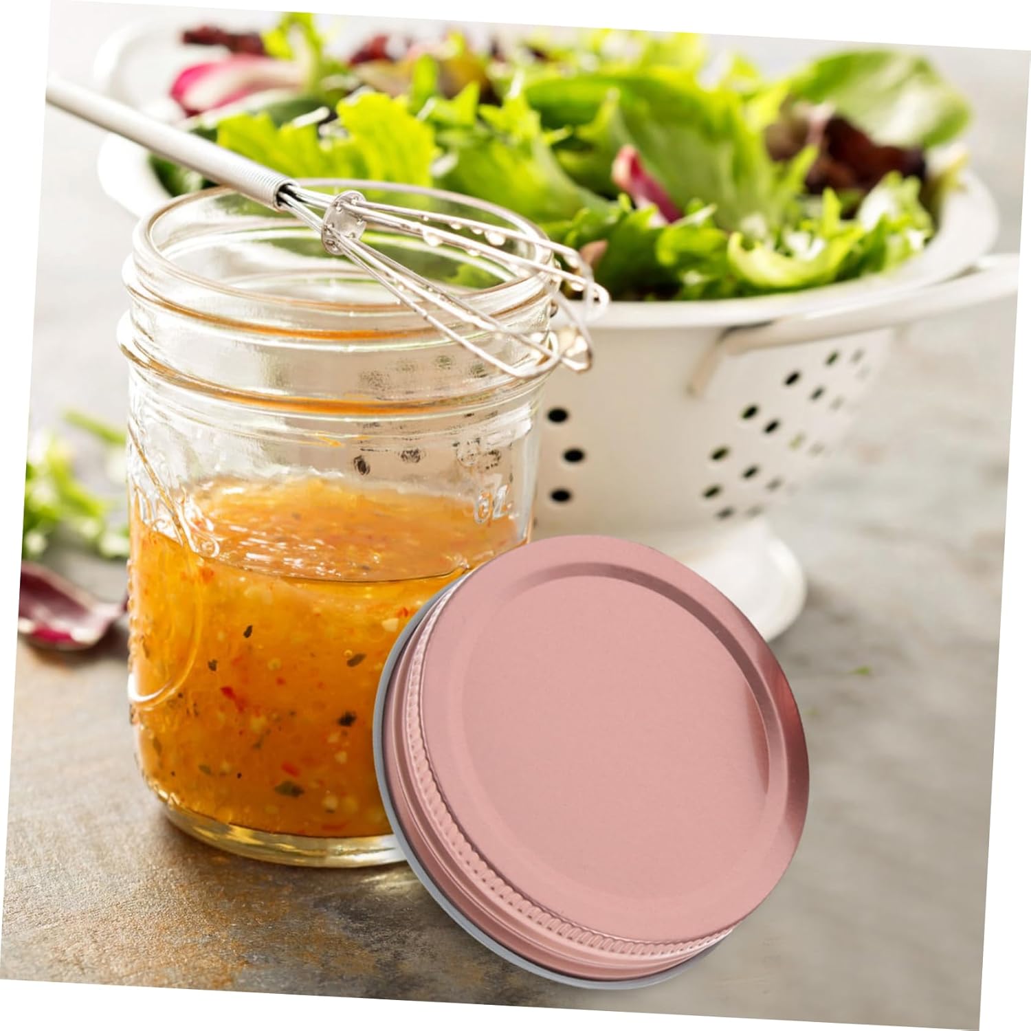 Garneck 12pcs Wide Mouth Mason Jar Lids in Rose Gold