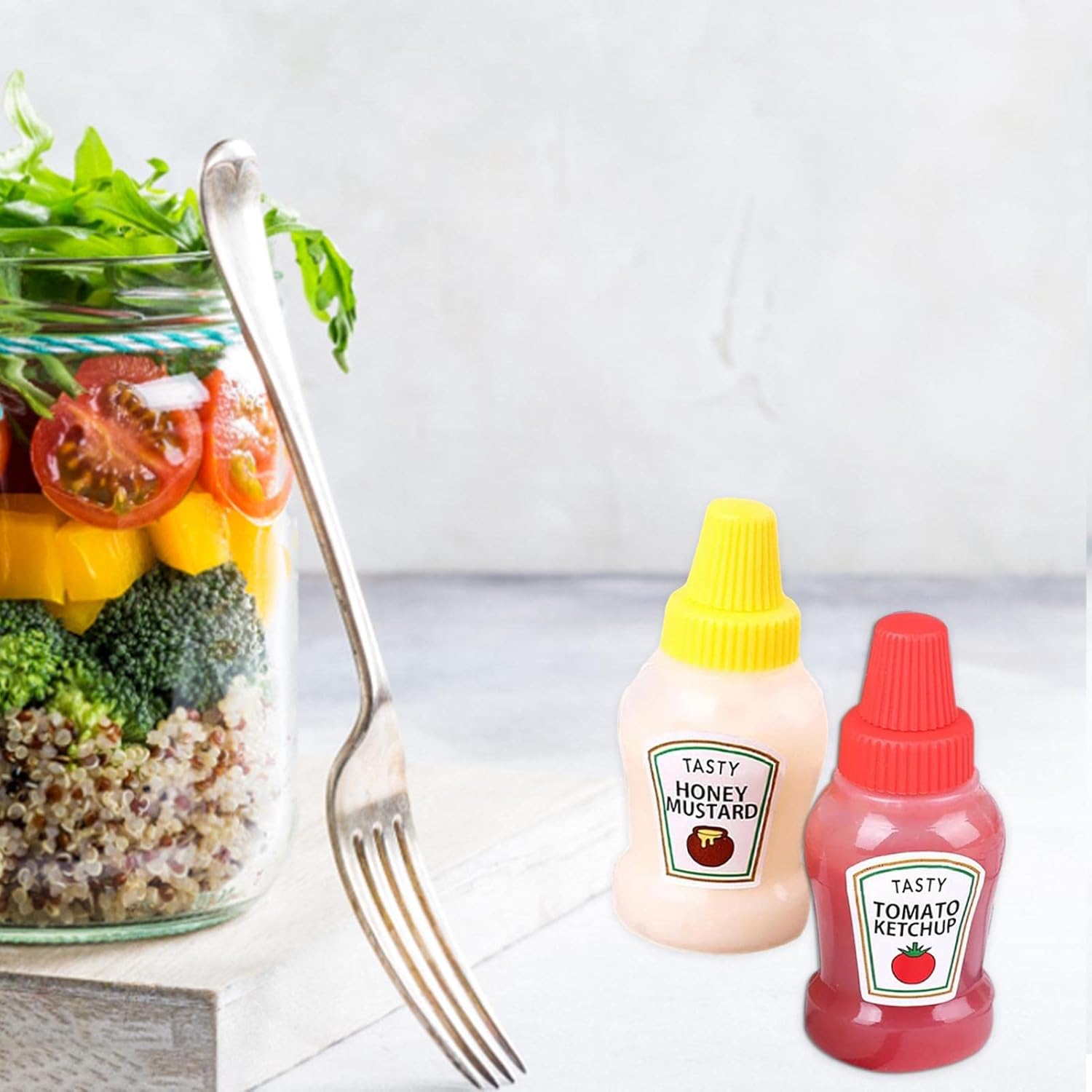 Kumprohu Ketchup Bottles Refillable Squeeze Jar for Condiments