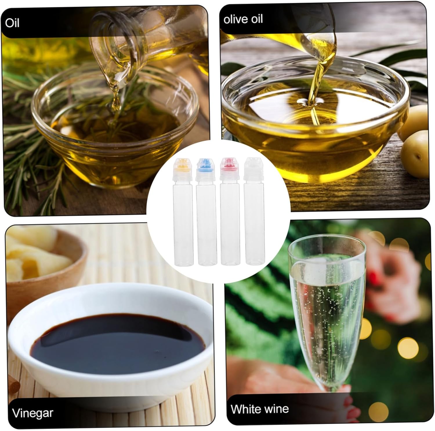 ULTECHNOVO 4PCS 2SET Mini Squeeze Condiment Bottles
