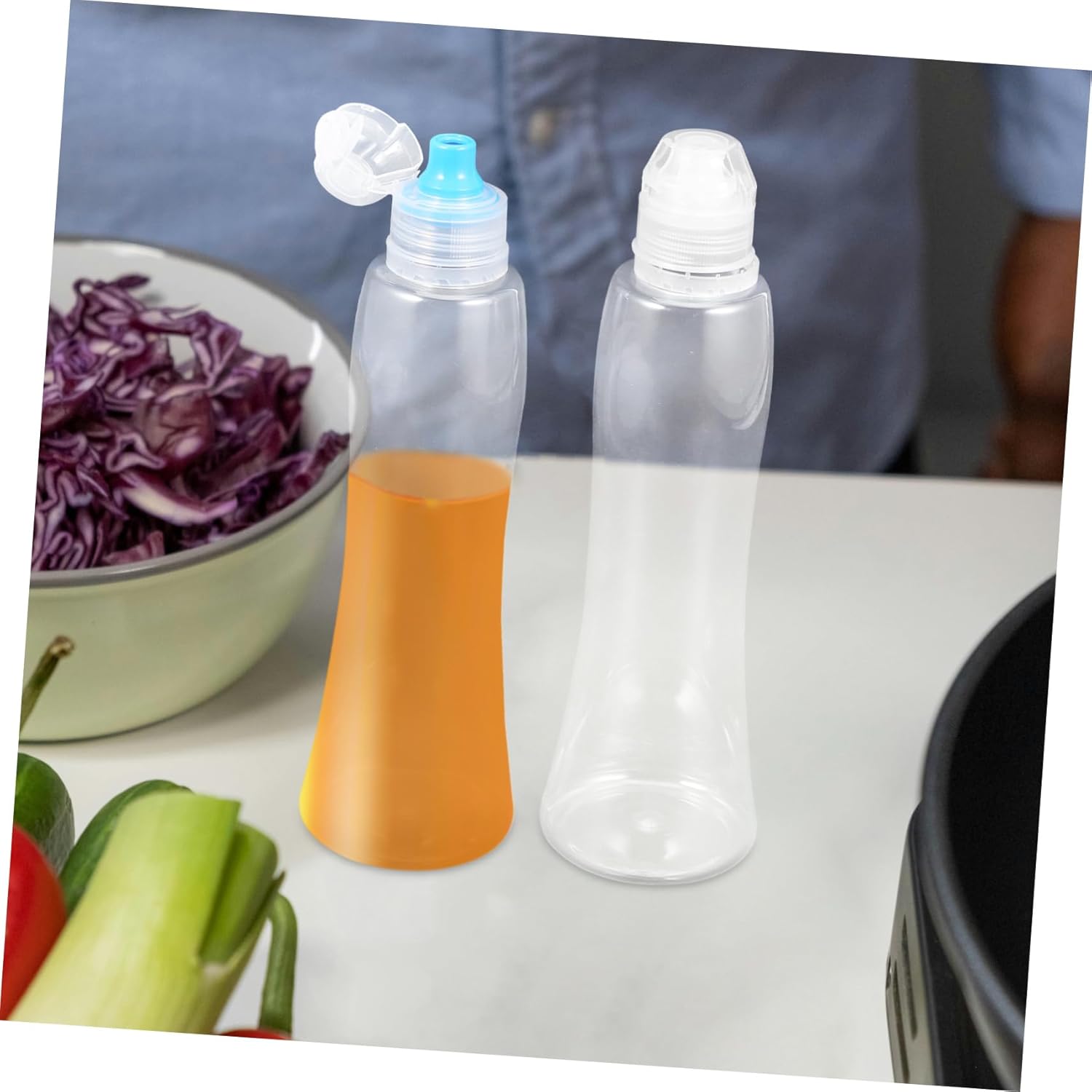SOLUSTRE 4-Piece Condiment Squeeze Bottles Set