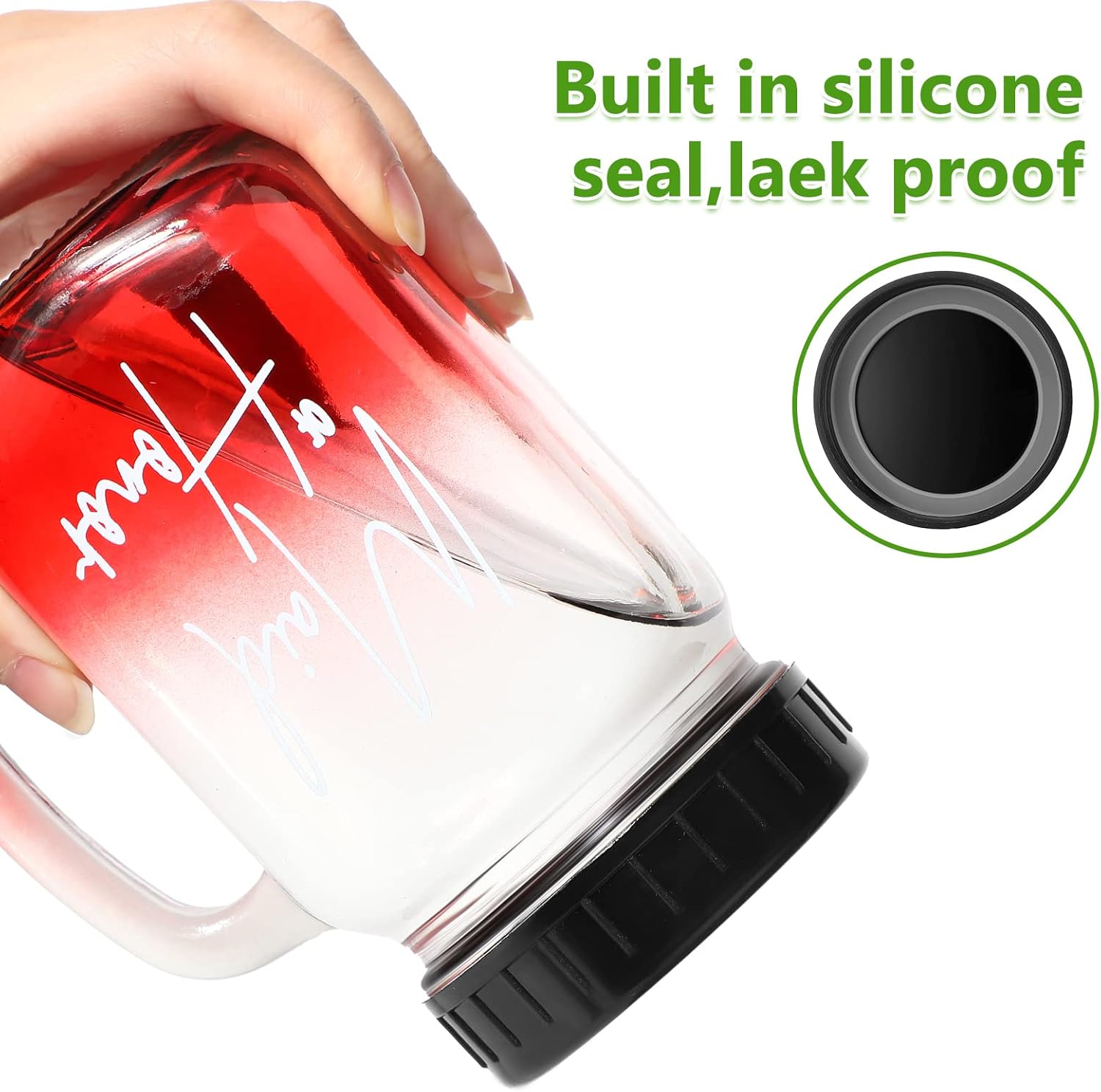 Inbagi 30 Pcs Mason Jar Plastic Lids with Rubber Seal Black