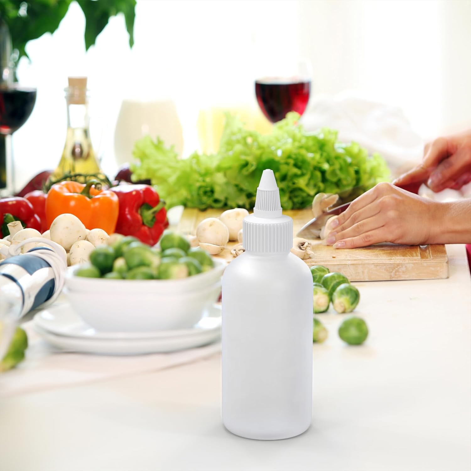BRIGHTFROM 4 Oz Squeeze Bottles - Leak Proof BPA Free Pack of 4