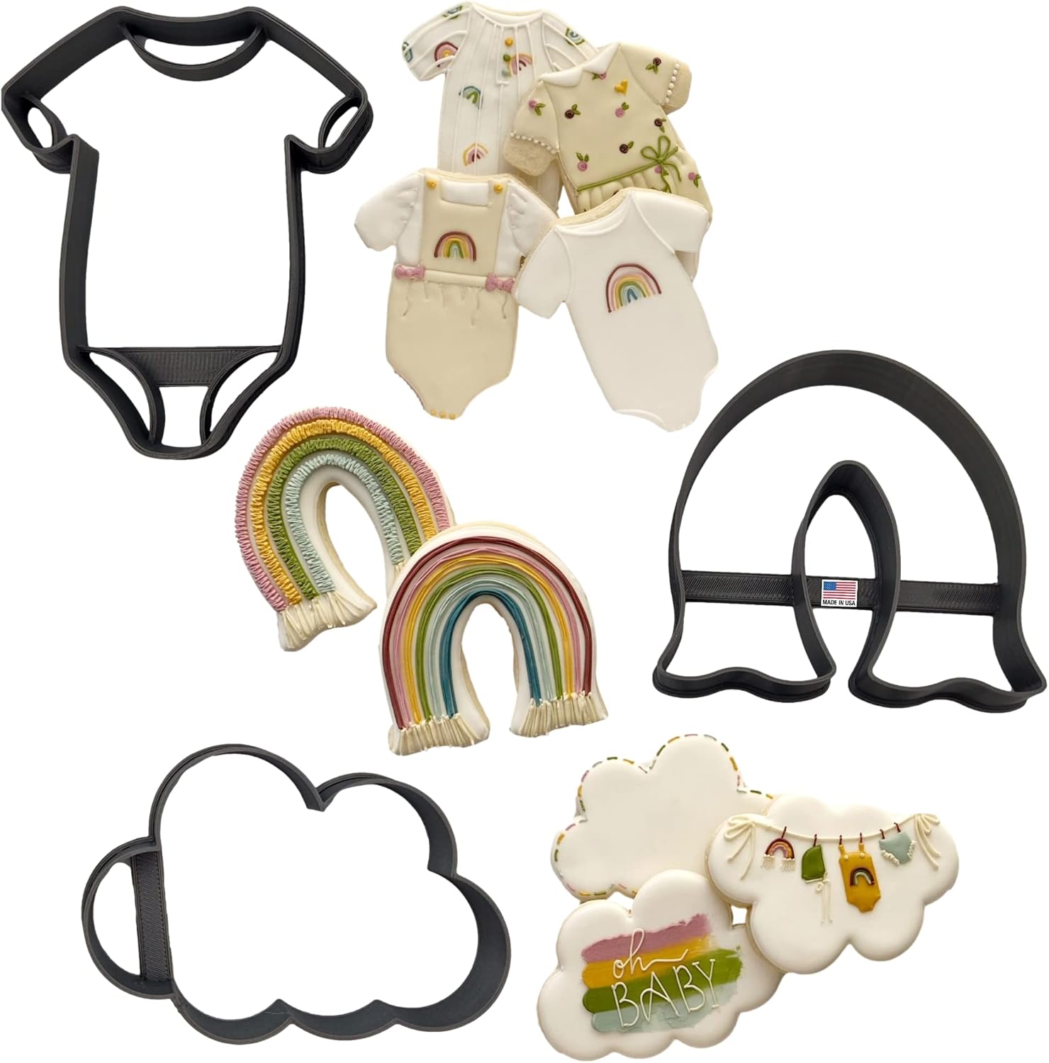Hearts Treasure Rainbow Cloud Cookie Cutters 3 Pack