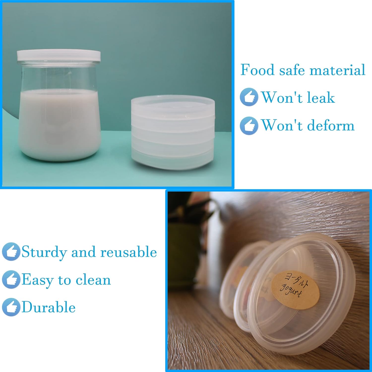 gocola Oui Yogurt Jar Lids 28 Pack Clear Plastic