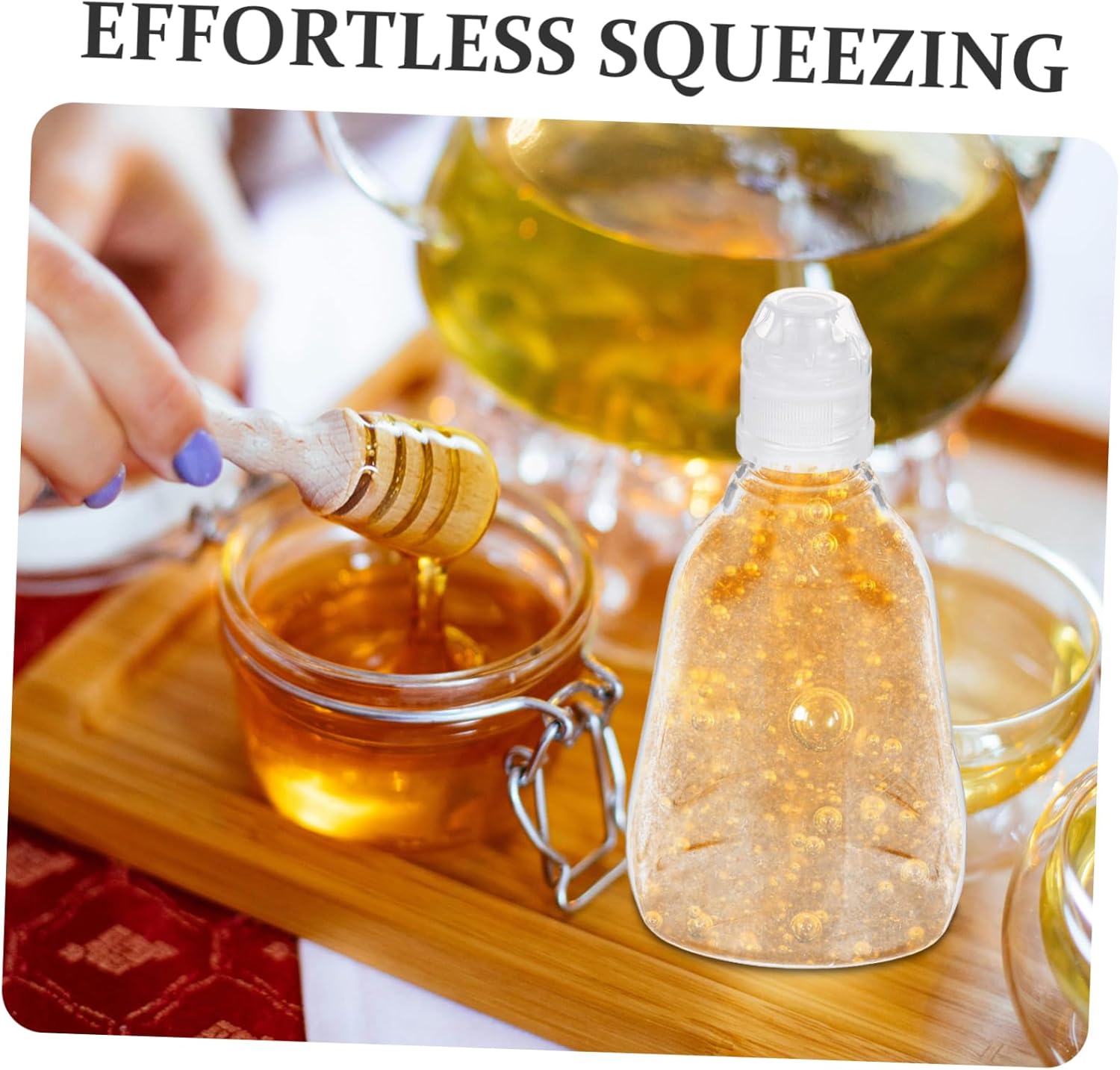 500g Clear Plastic Honey Dispenser with Flip Cap