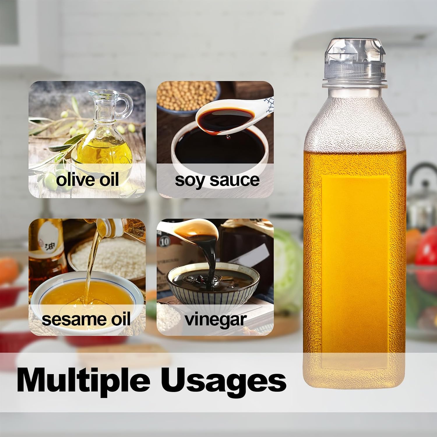 Uceoo 2 Pack Condiment Squeeze Bottles with Funnels and Labels
