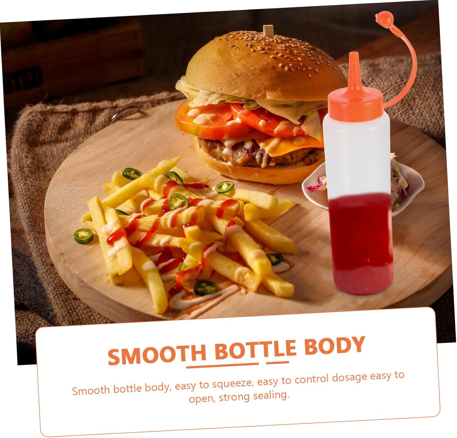 2PCS Salad Dressing Squeeze Bottles with Lids