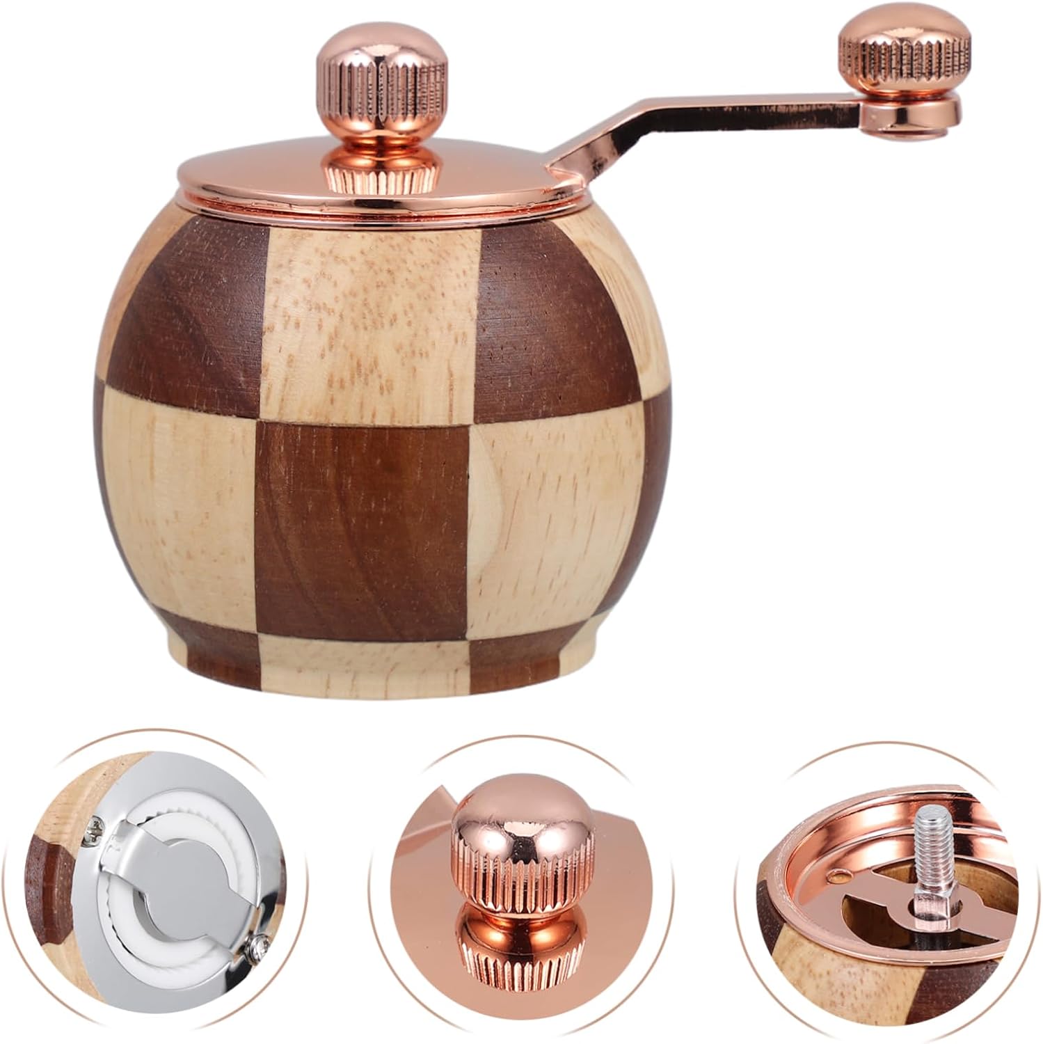 Manual Crank Wooden Pepper Grinder Set with Box