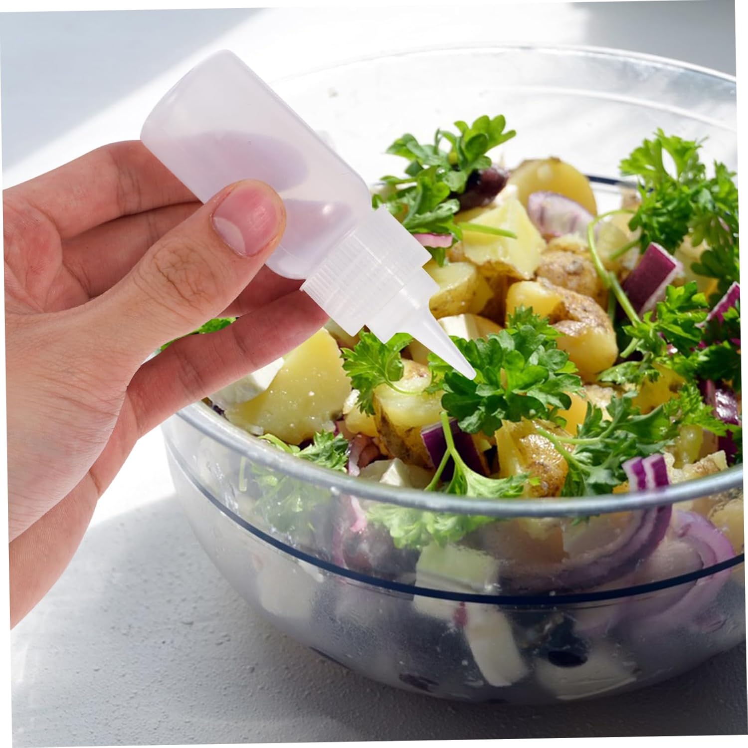 OKUMEYR 2-Piece Condiment Squeeze Bottles 30ml Leakproof Plastic