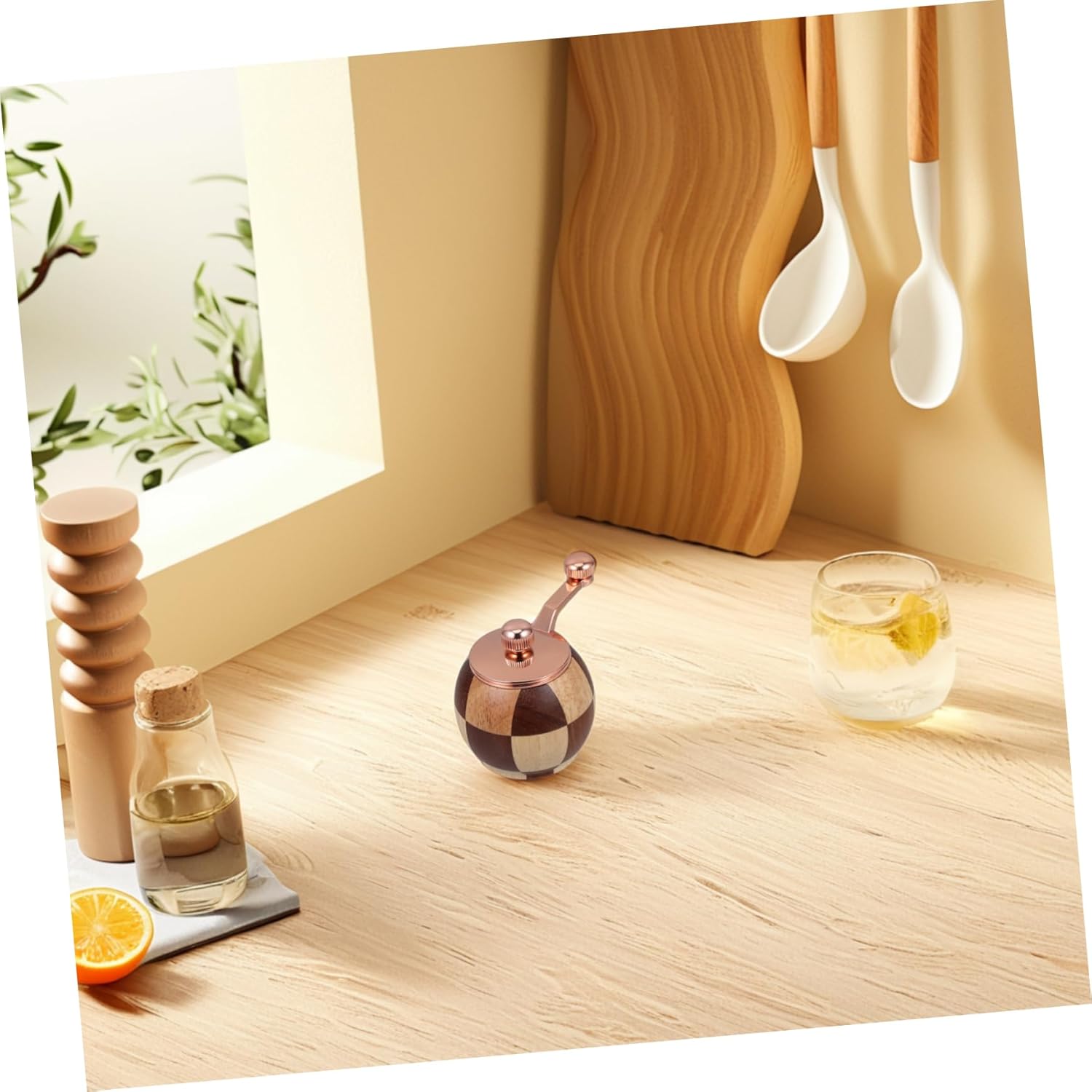 Mikinona Modern Wooden Pepper Grinder Set