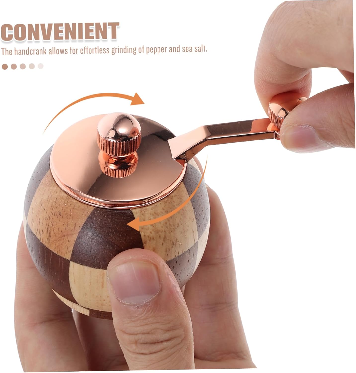 NAMOARLY Hand Crank Wooden Pepper Grinder Set 1