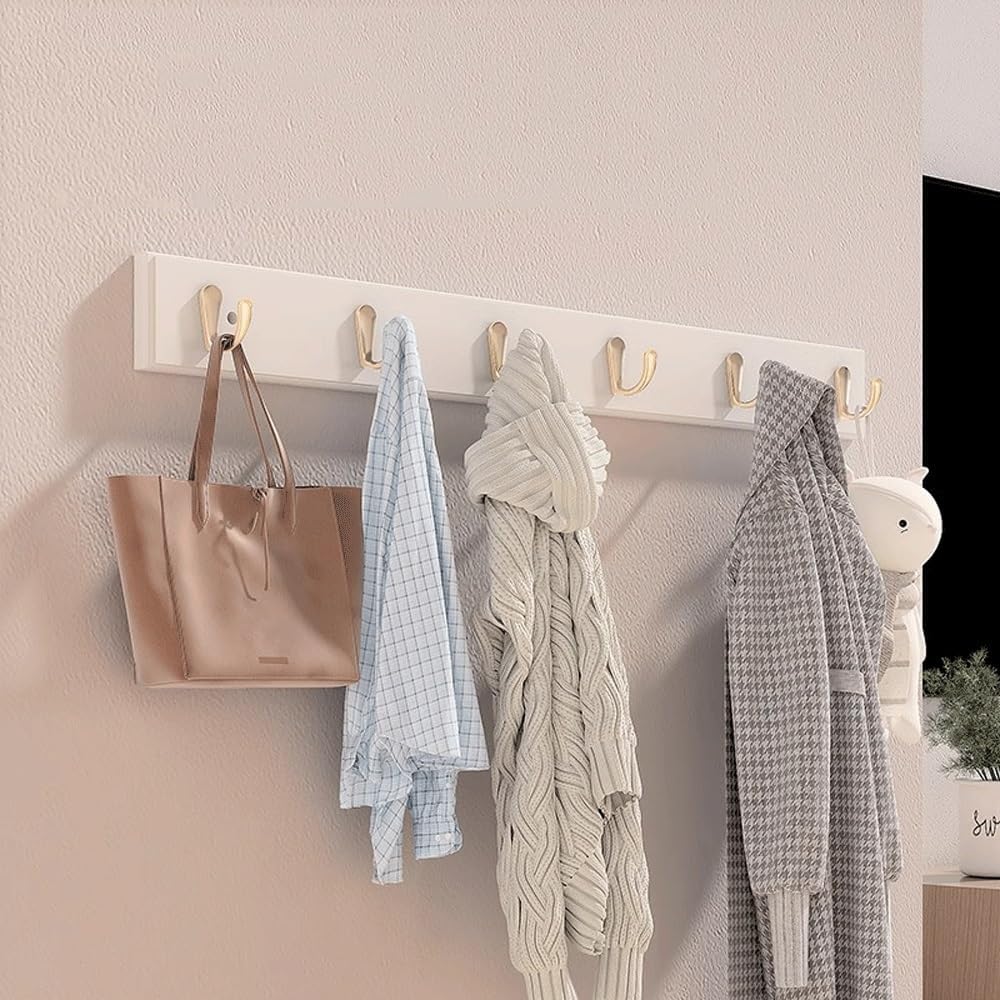 GRFIT Wall-Mounted Coat Rack No Drill Brown Small 1