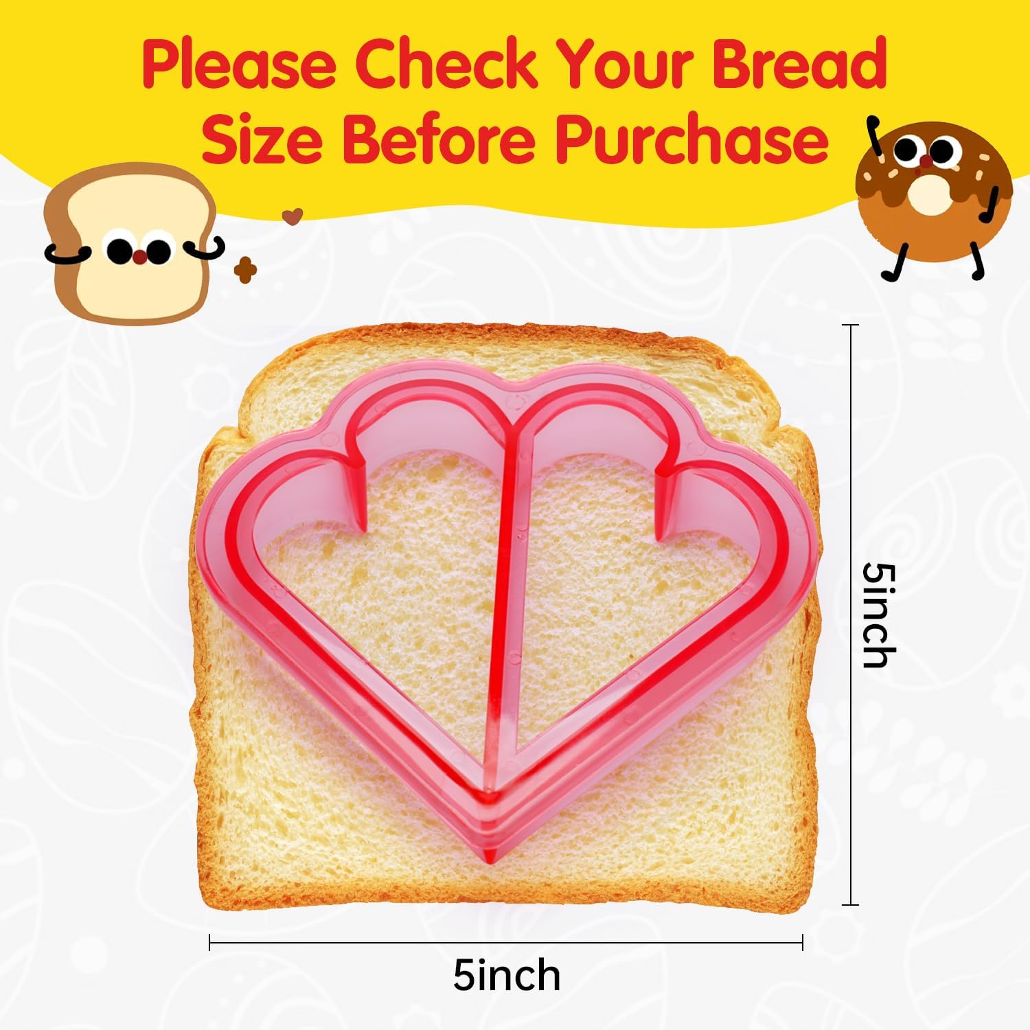 IELEK Sandwich Bread Cutters Shape Set for Kids 1