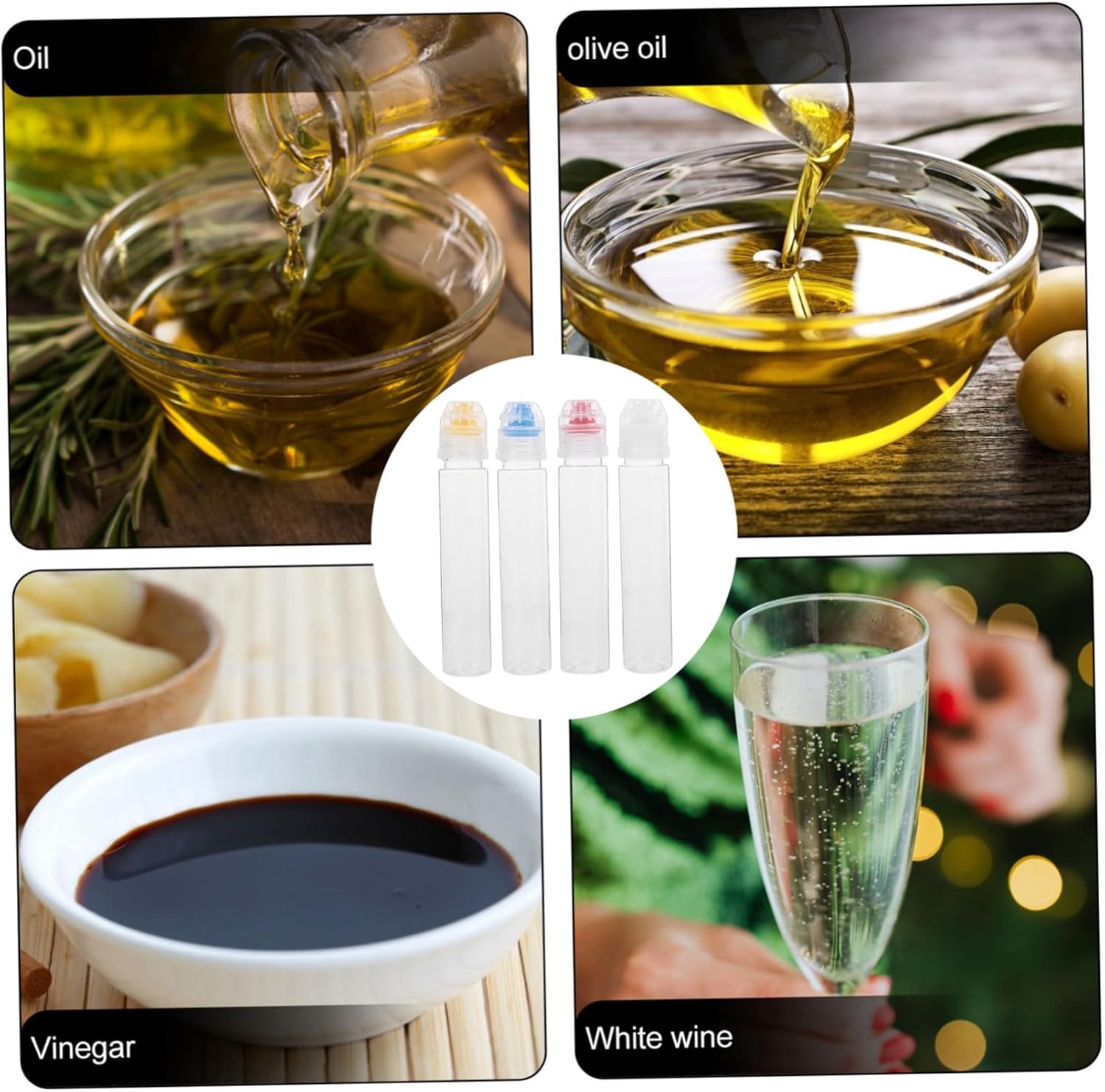 8 Pcs Mini Squeeze Condiment Bottles for Ketchup Honey Oil Salad Dressing