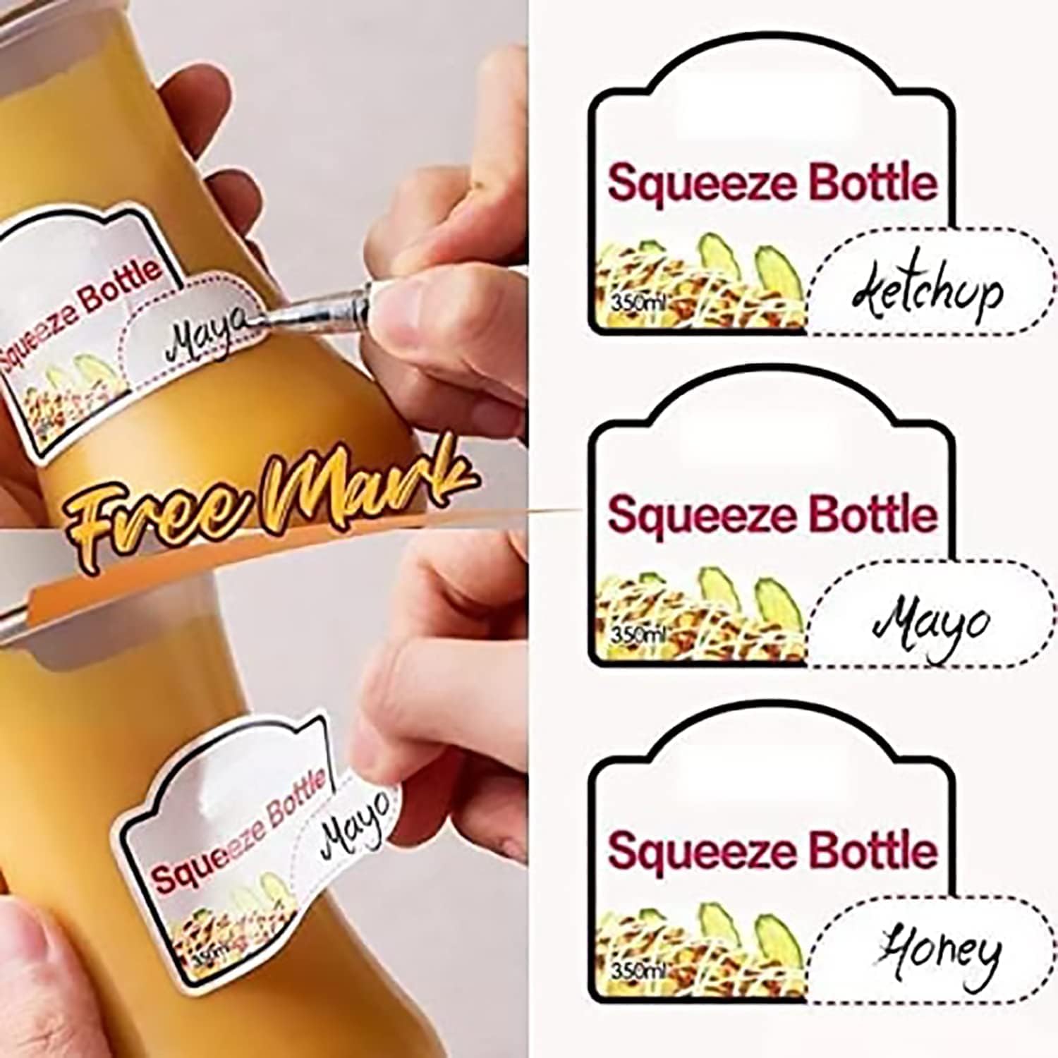5-Hole Condiment Squeeze Spray Bottle with Lid