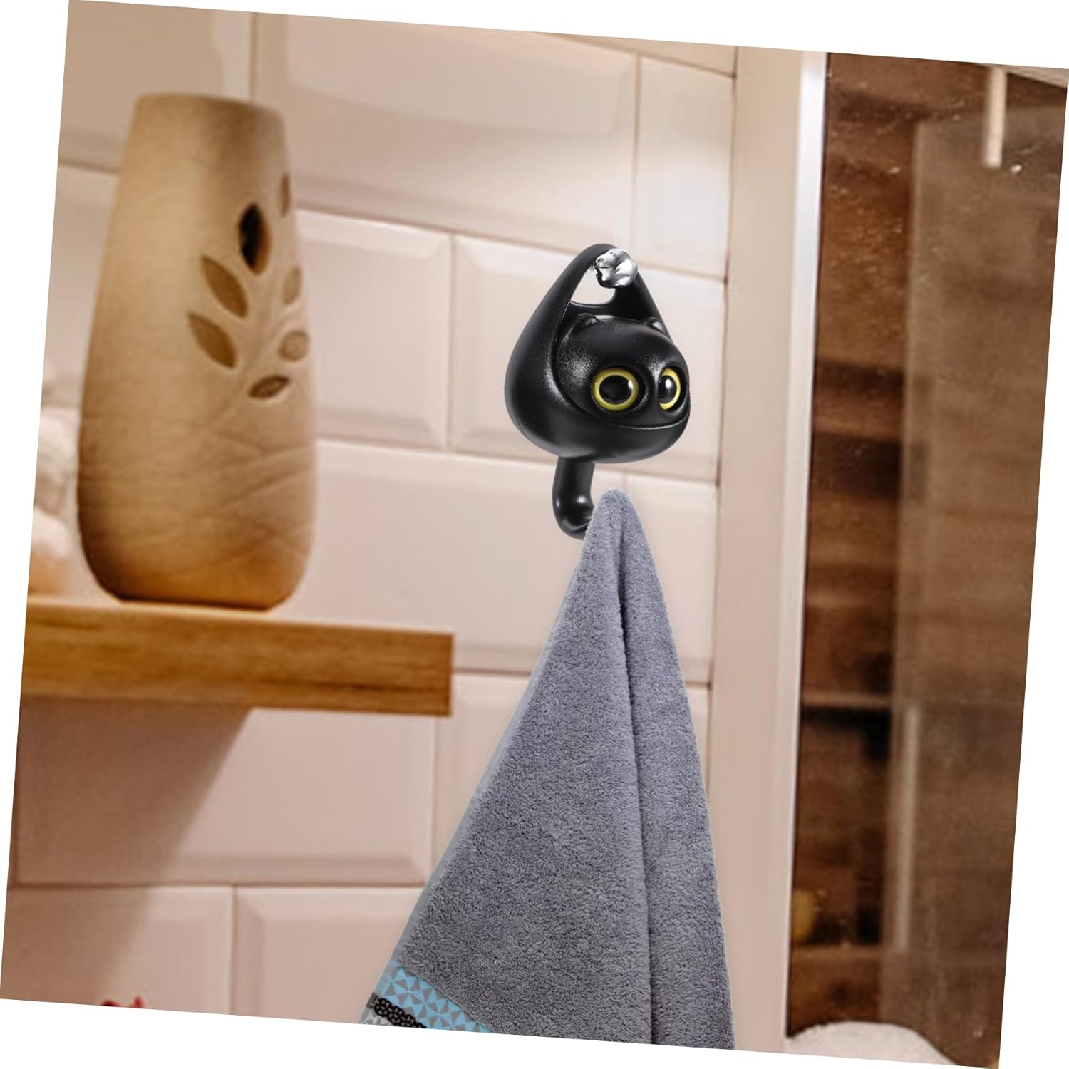 PRETYZOOM Cartoon Owl Wall Hook No Drill Key Coat Holder