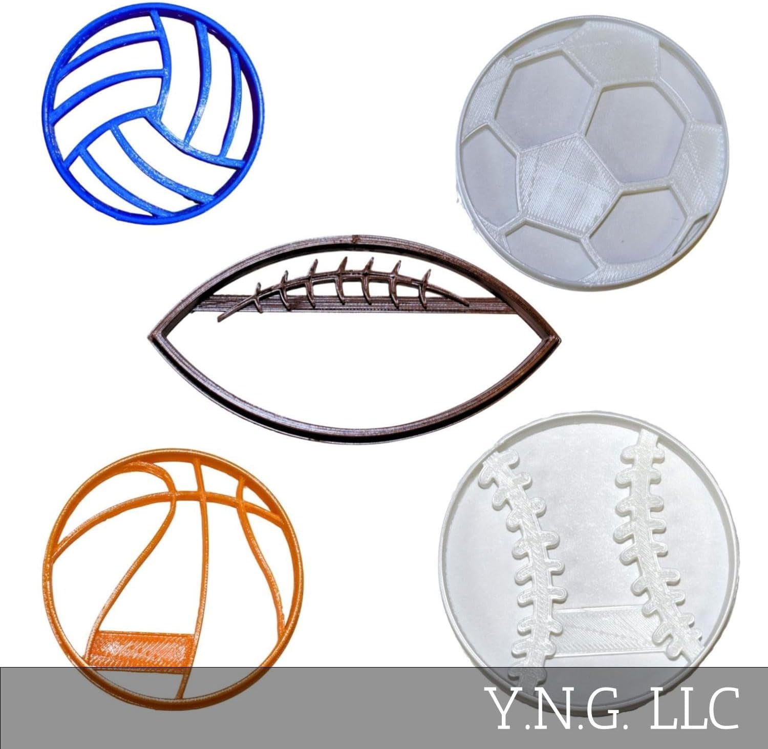 Cookie Cutters Set of 5 - Volleyball Soccer Football Basketball Baseball