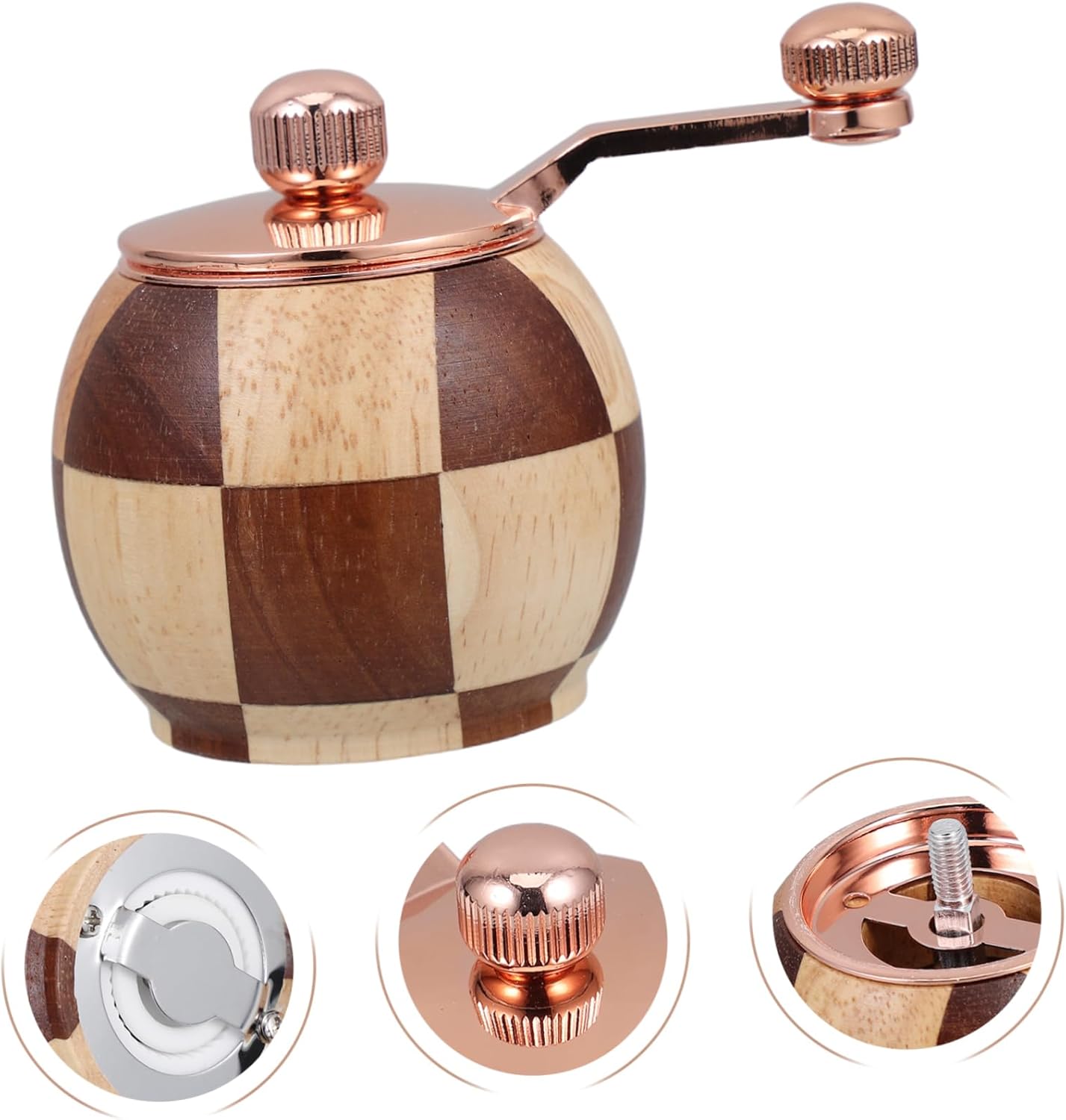 PRETYZOOM Wooden Pepper and Salt Grinder Set Hand Crank