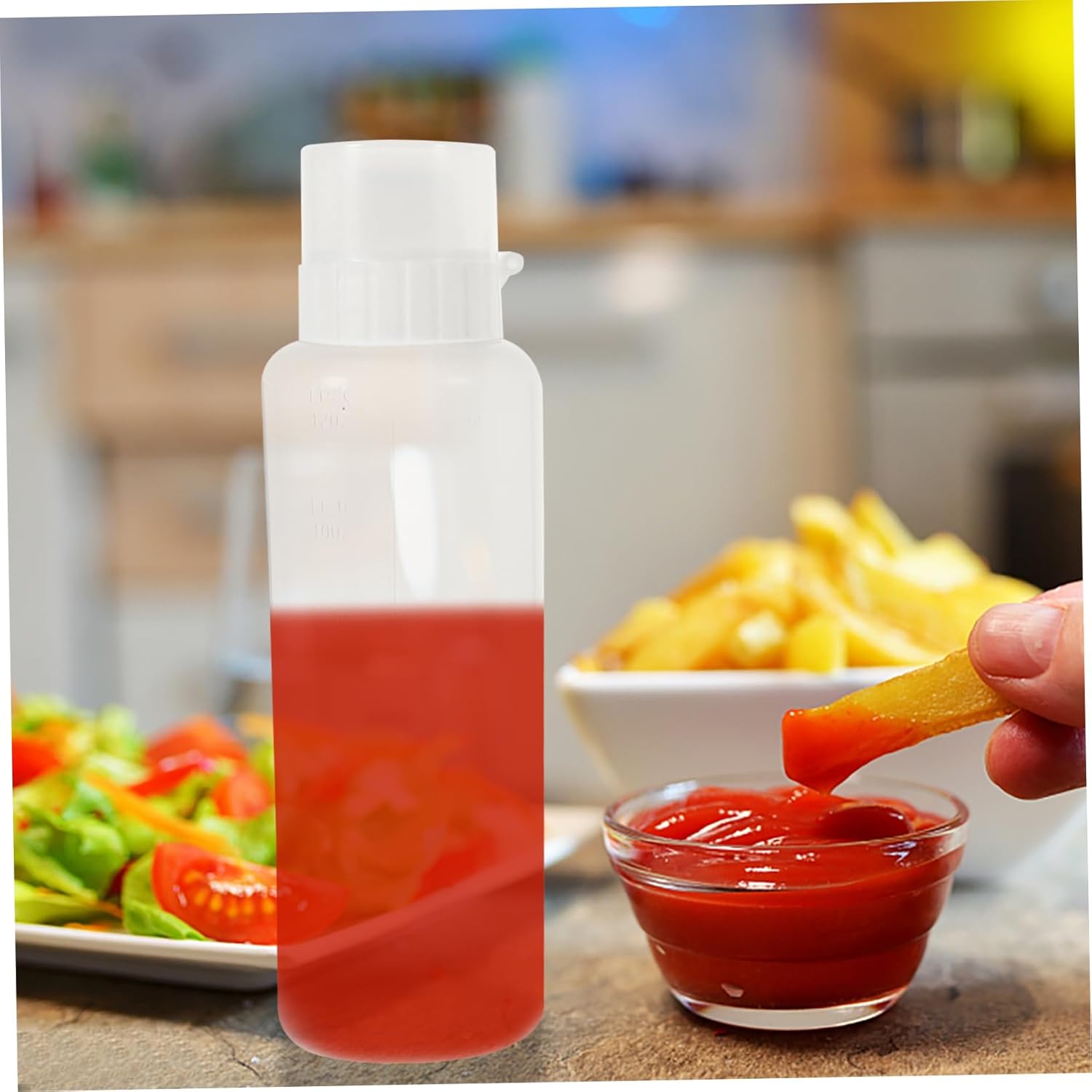 5-Hole Condiment Squeeze Bottles Leakproof Easy to Clean Kitchen
