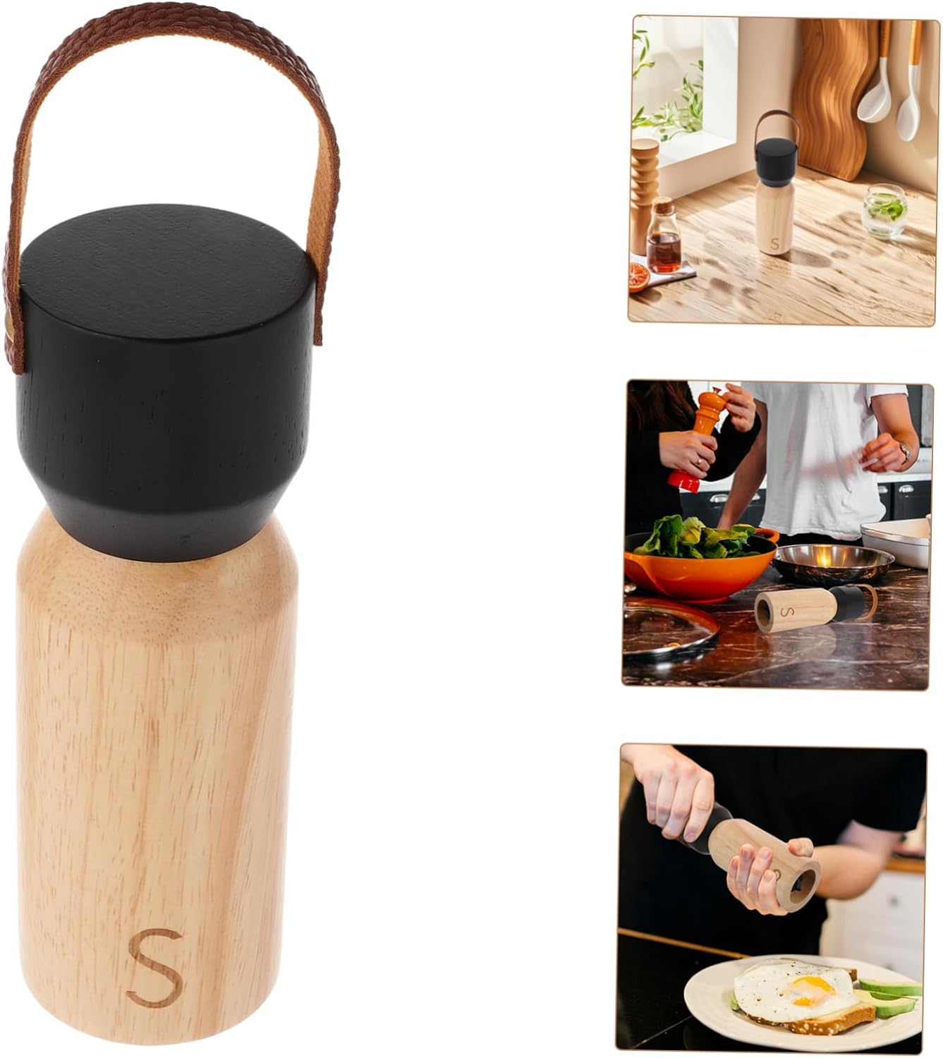 VINTORKY Portable Wooden Pepper Grinder 1