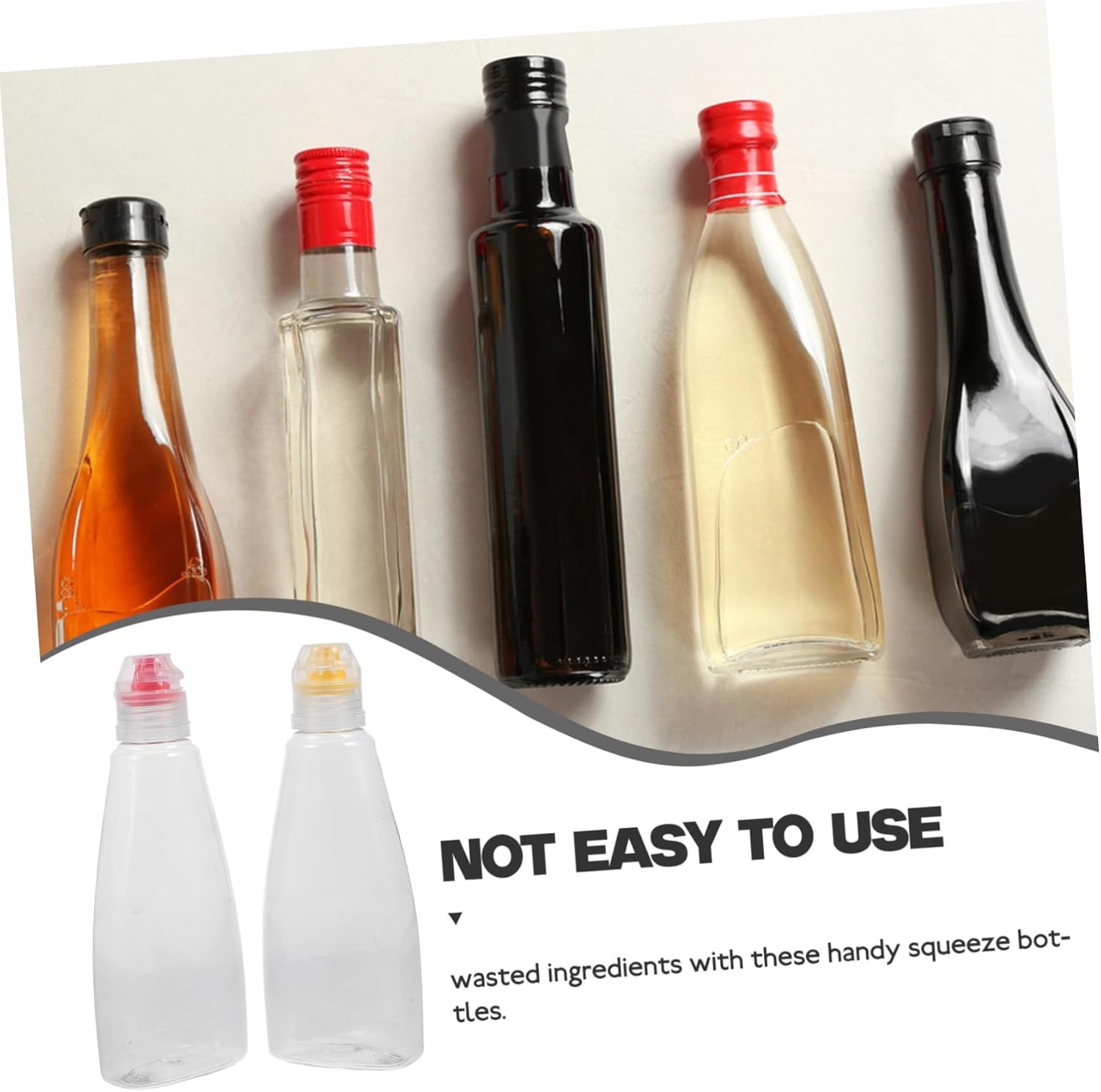 5 Sets PET Condiment Squeeze Bottles for Travel and Kitchen Use