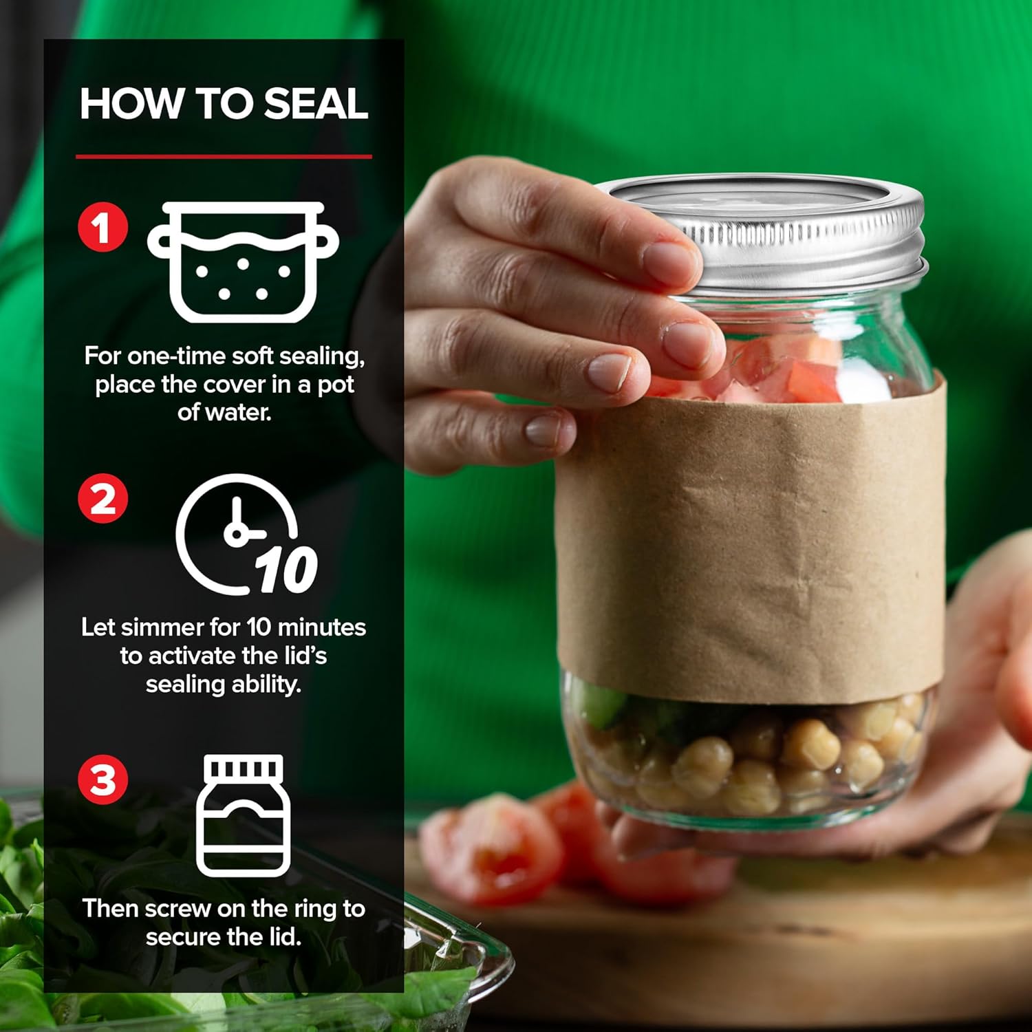 Stock Your Home 48 PC Canning Lids with Rings