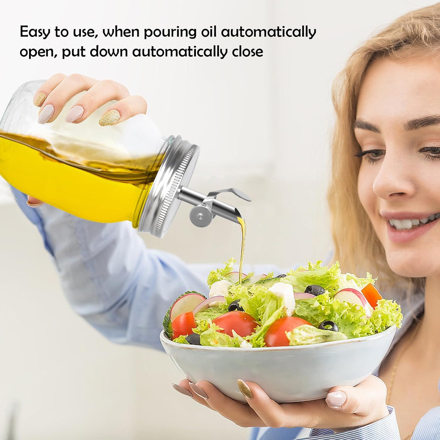 Houjioes 2Pack Spout Lids for 275 Mason Jars