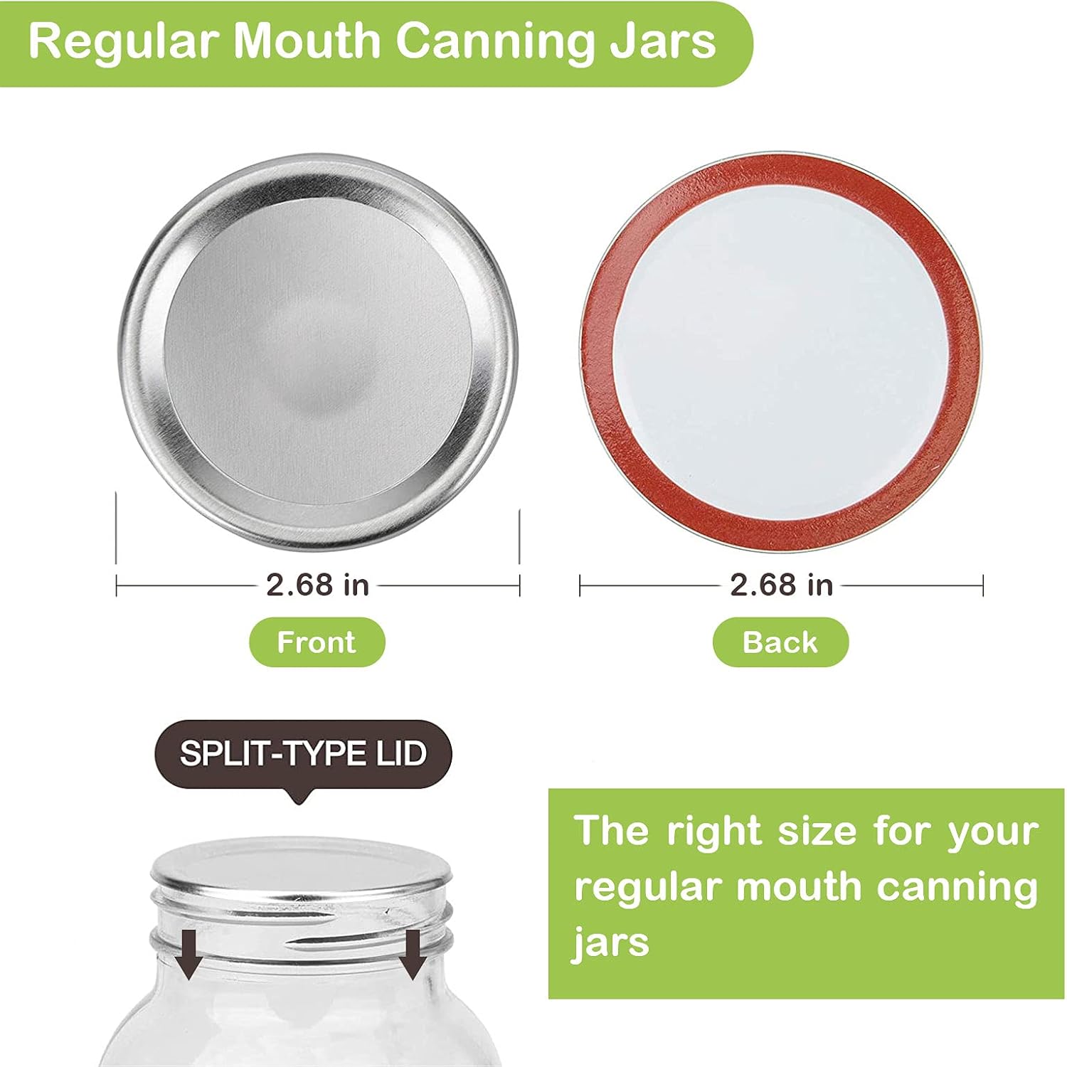 BenRain 100 Count Regular Mouth Canning Lids