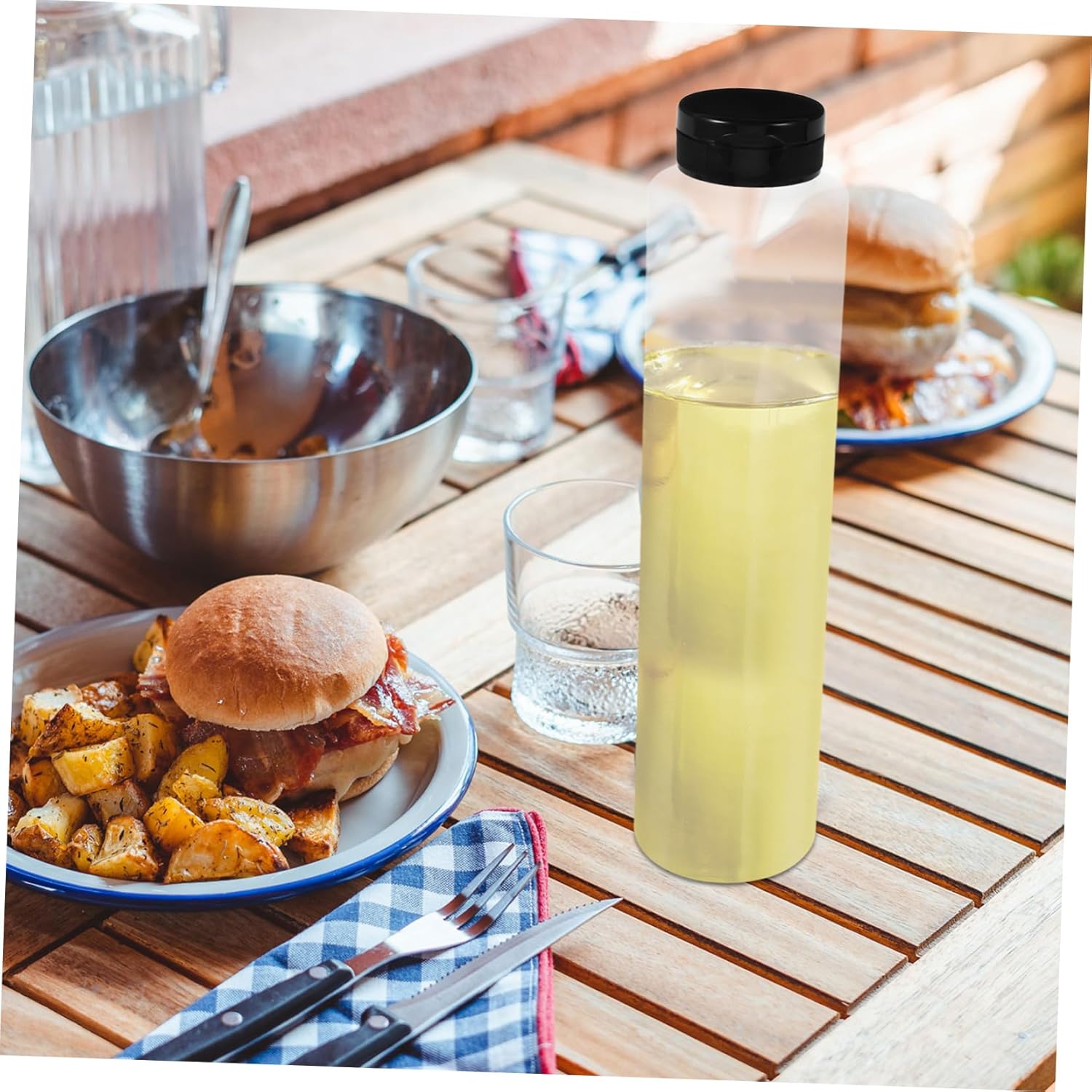 6pcs Condiment Squeeze Bottles with Lids for Olive Oil and Mustard