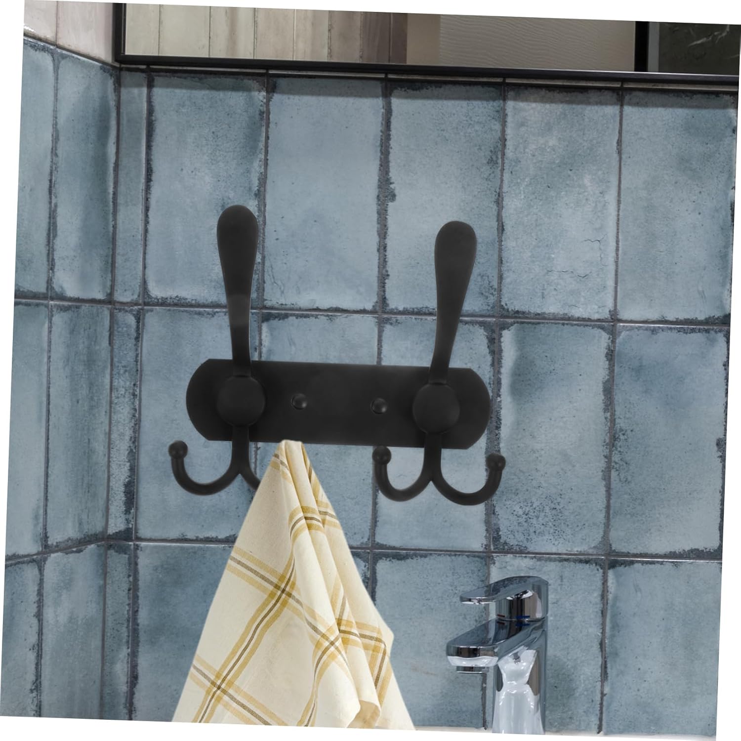 Holibanna 3-Piece Wall Hooks Black Towel Hooks Key Hangers