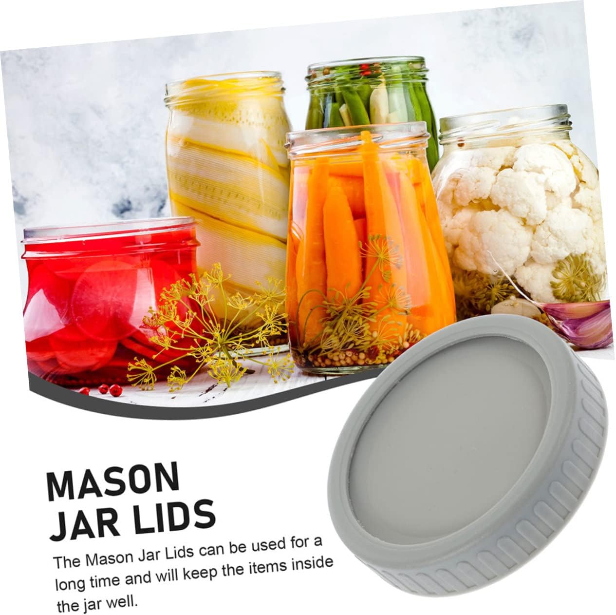 PHENOFICE 2 Pack Wide Mouth Mason Jar Lids Set for Canning